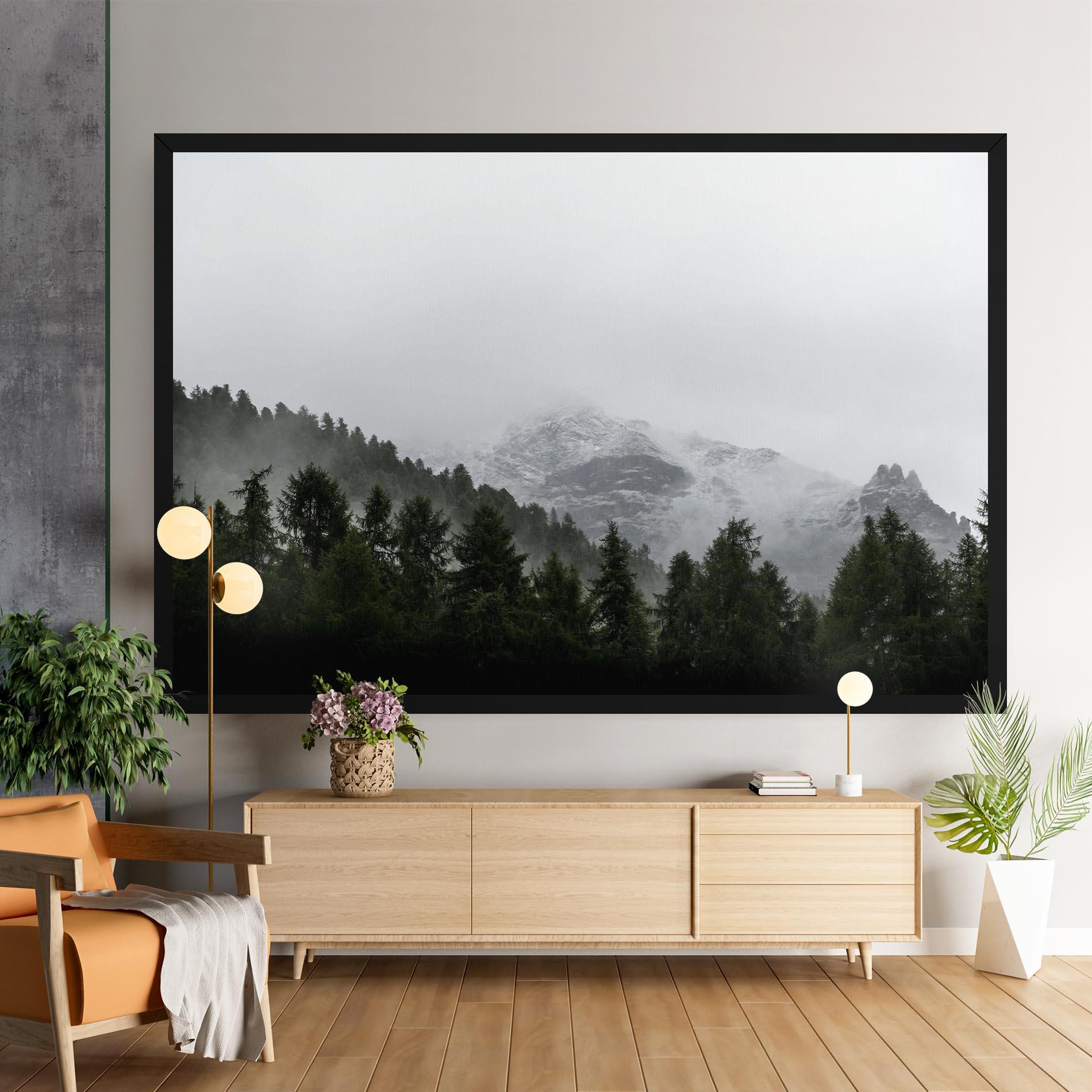 Leinwandbild Foggy Mountain Forest mockup 9