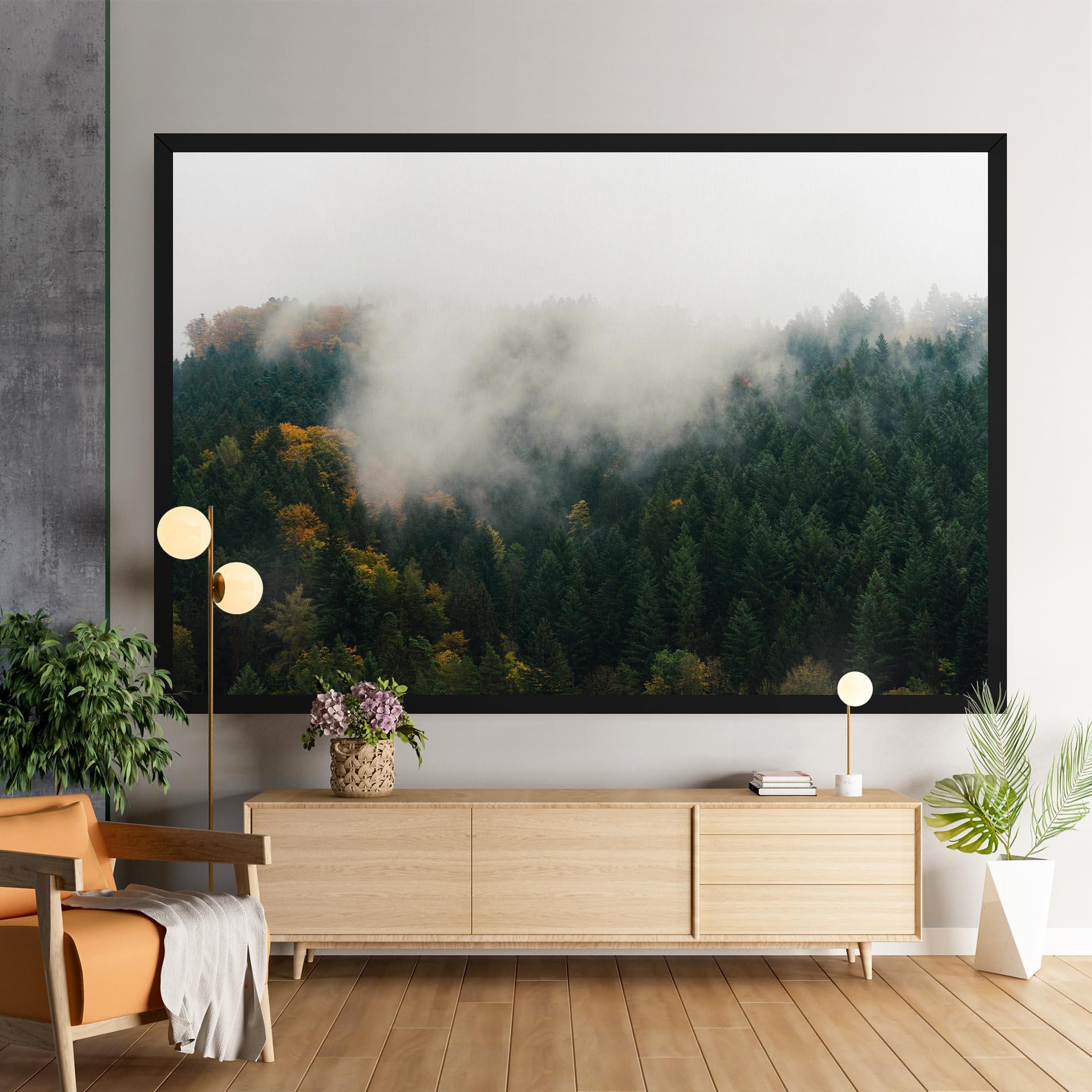 Leinwandbild Foggy Tree Forest mockup 9