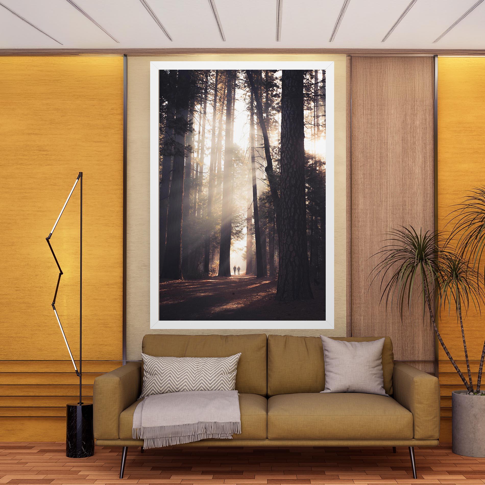 Leinwandbild Foggy Couple Forest mockup 9