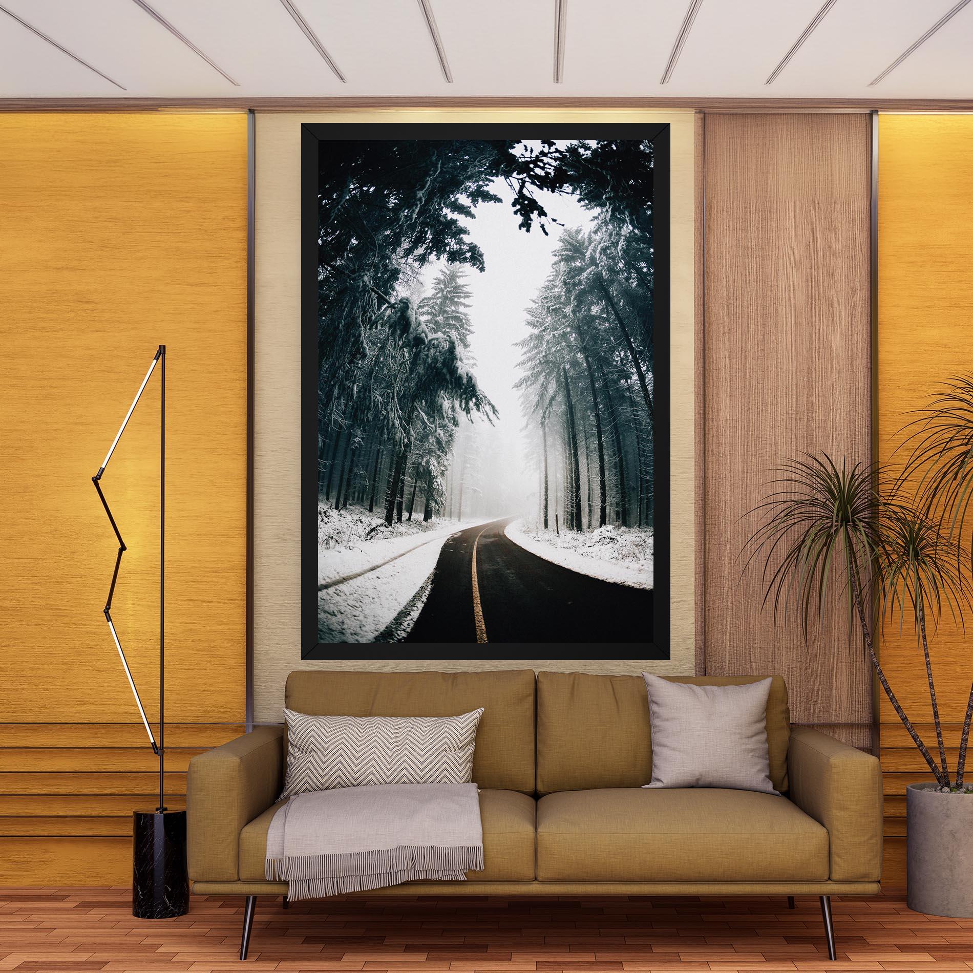 Leinwandbild Snow Road Dorest mockup 9