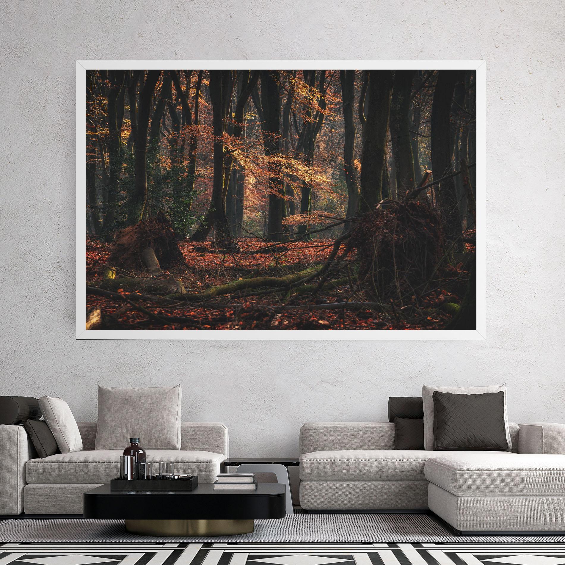 Leinwandbild Autumn Forest Trees mockup 2