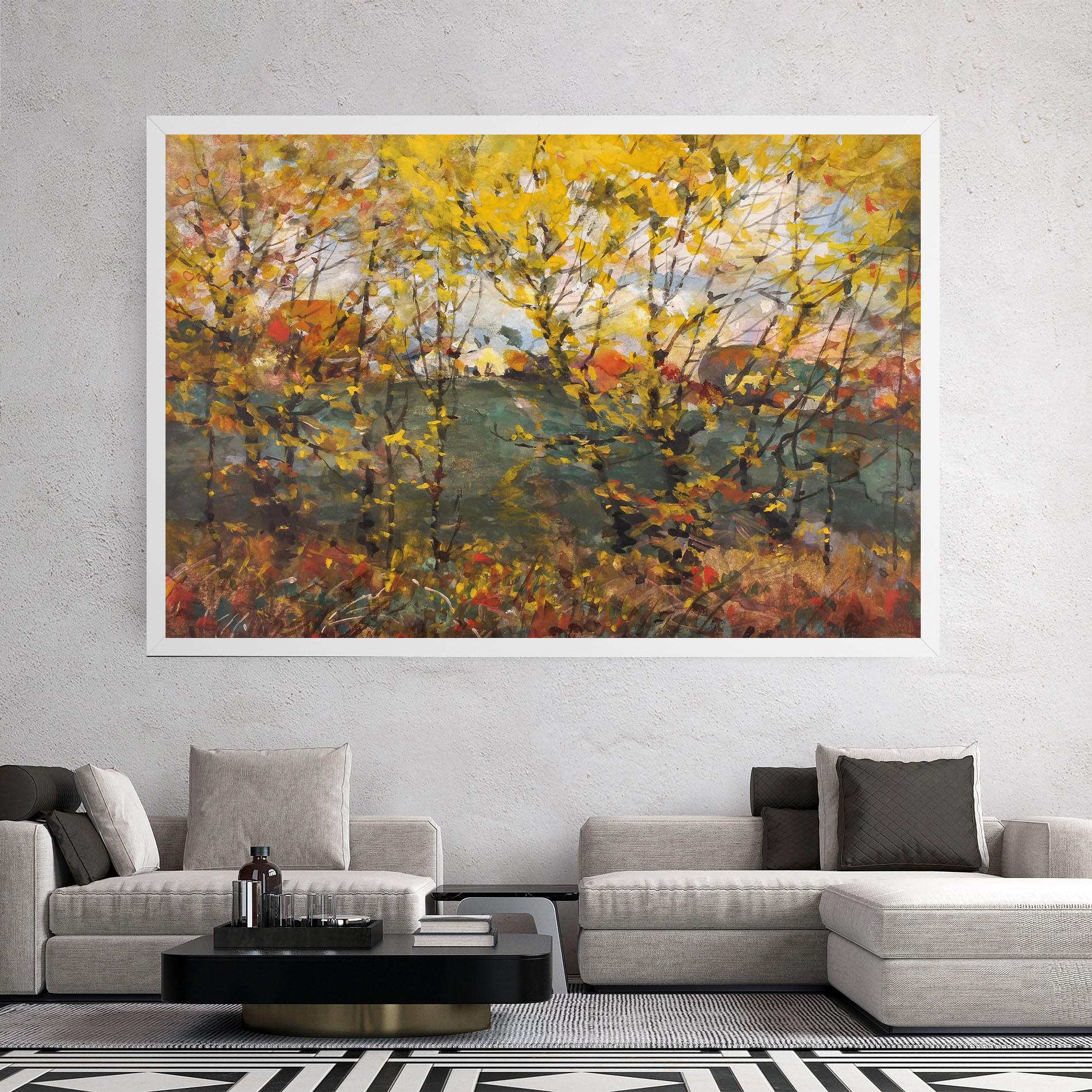 Leinwandbild Autumn Painting Tree mockup 2