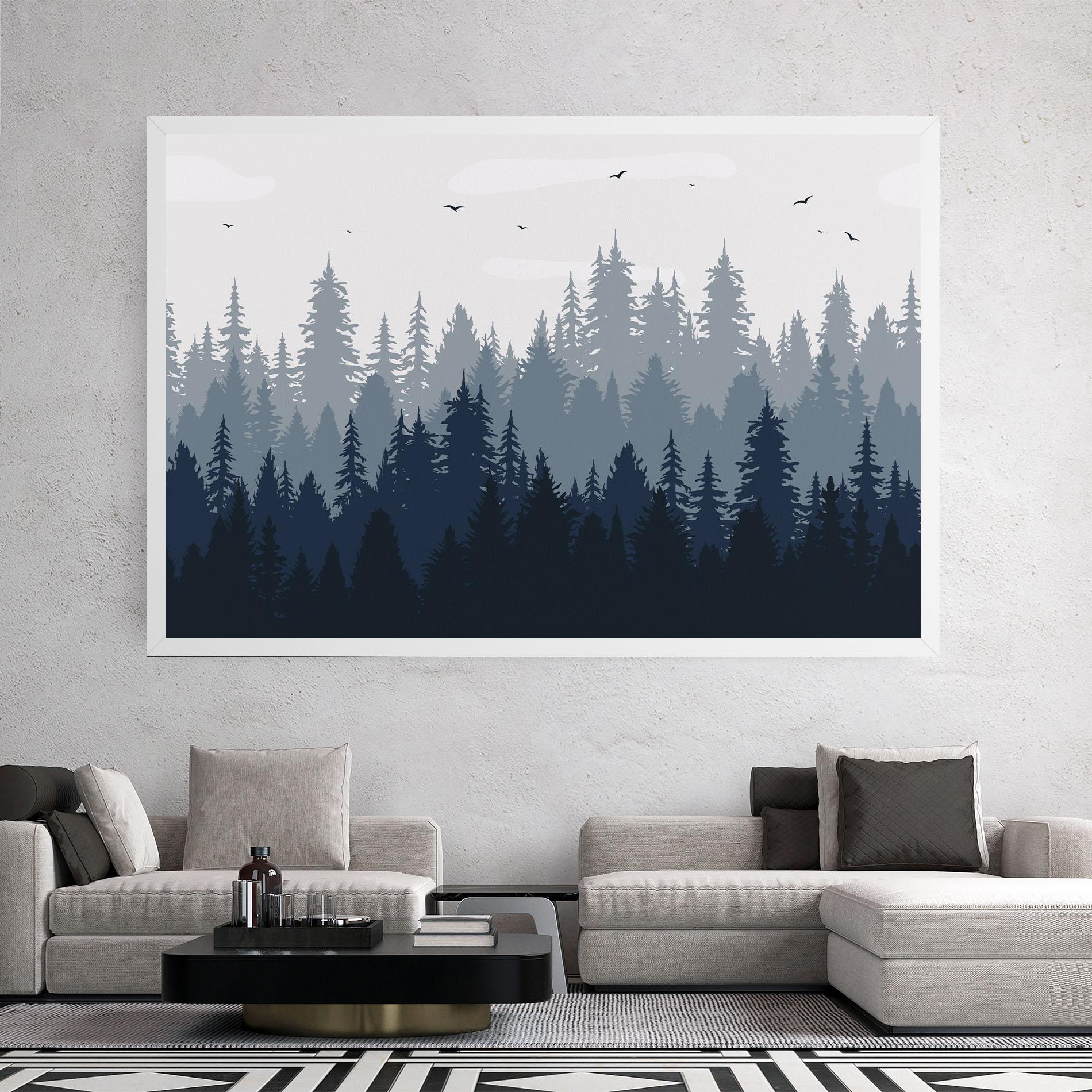 Leinwandbild Foggy Blue Forest mockup 2