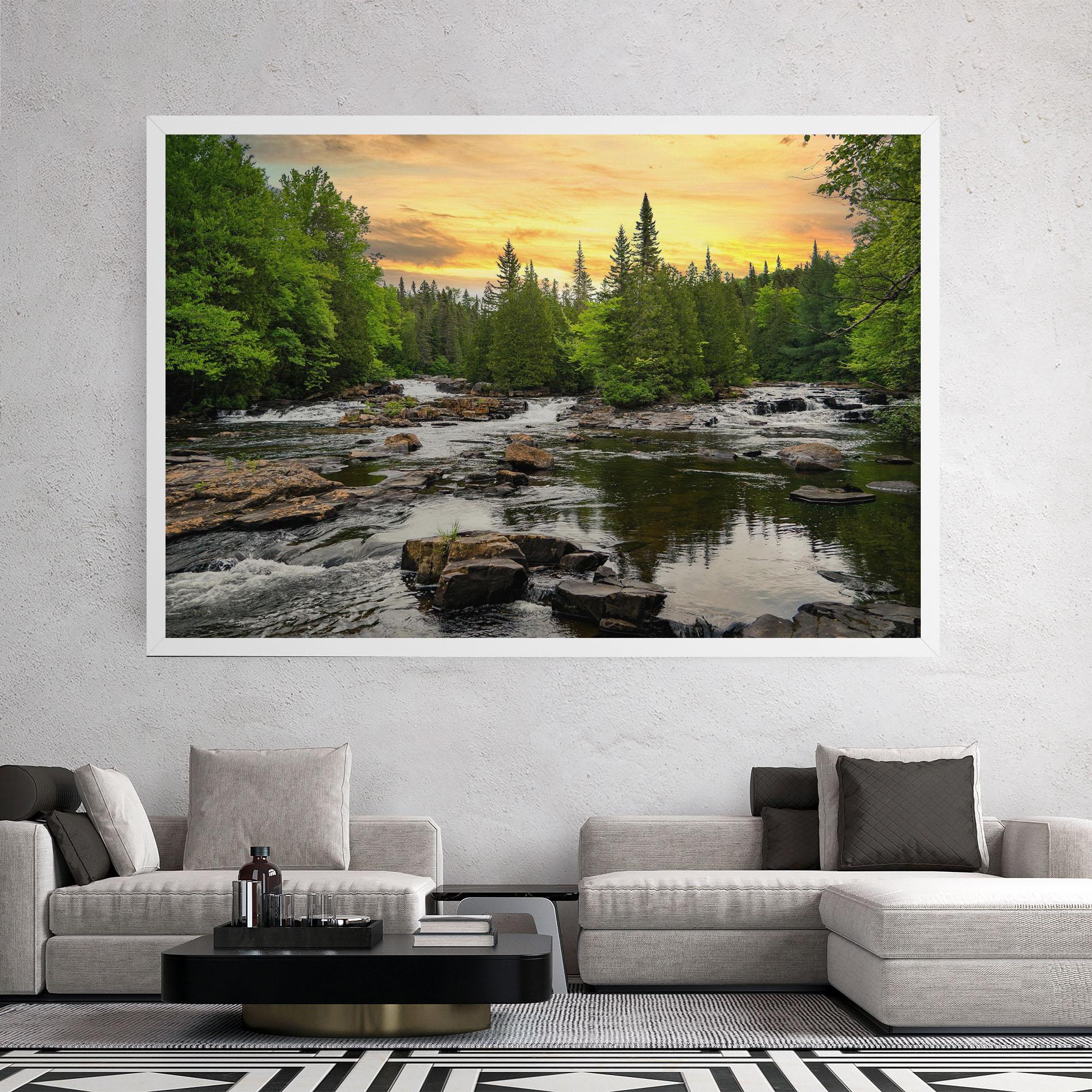 Leinwandbild Small River Forest mockup 2