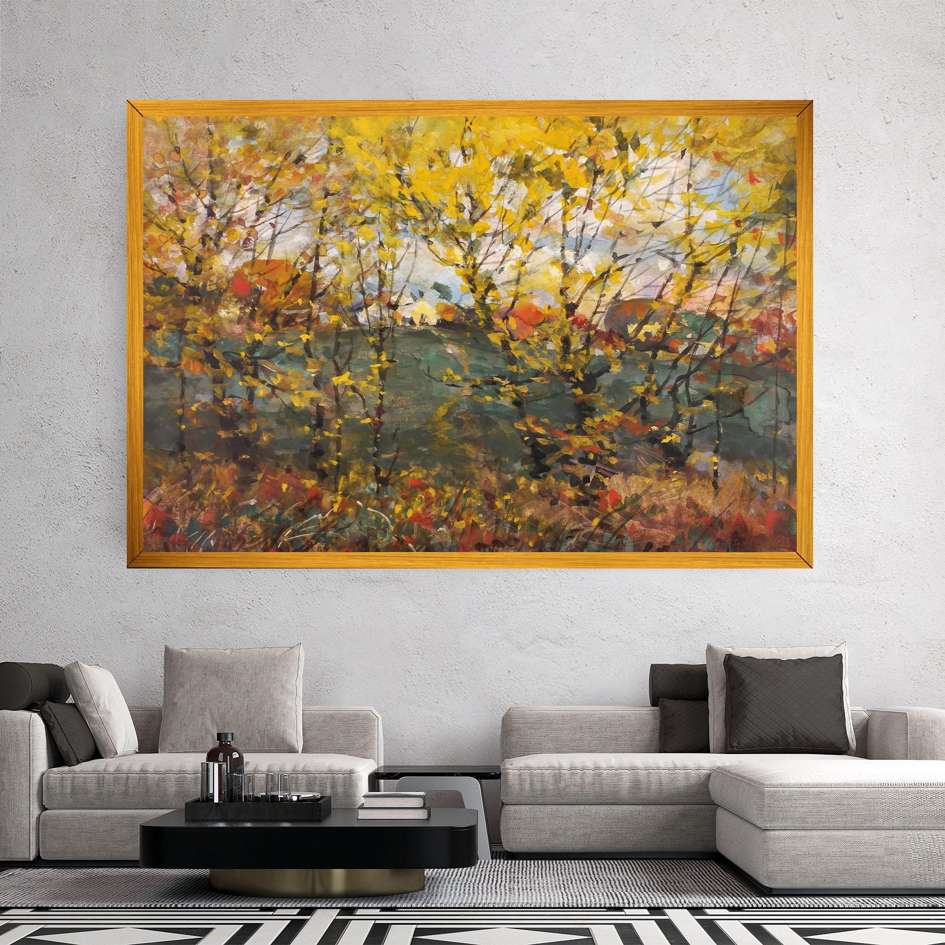Leinwandbild Autumn Painting Tree mockup 2