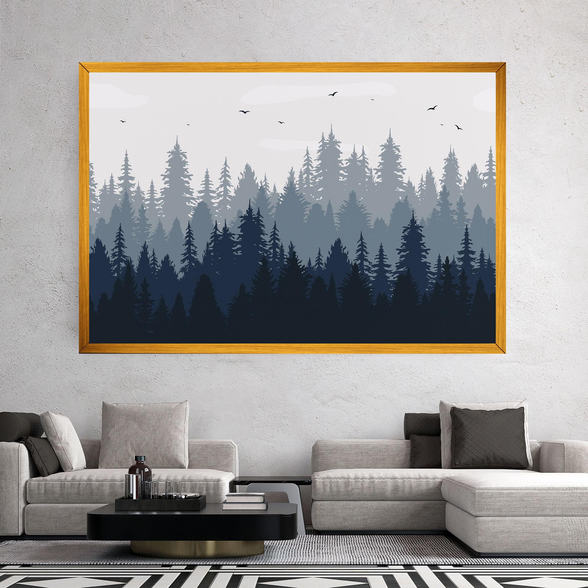 Leinwandbild Foggy Blue Forest mockup 2