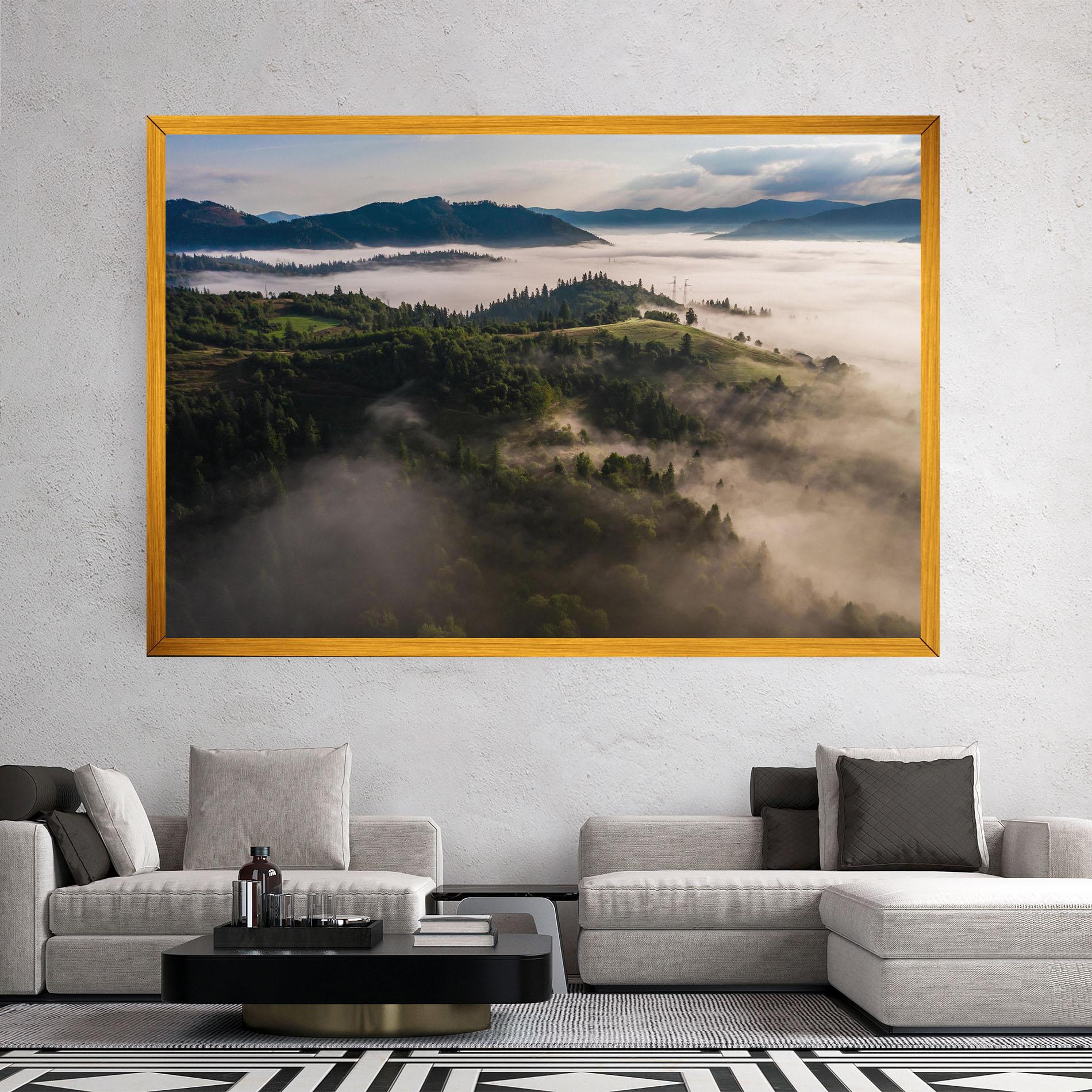 Leinwandbild Foggy Forest View mockup 2