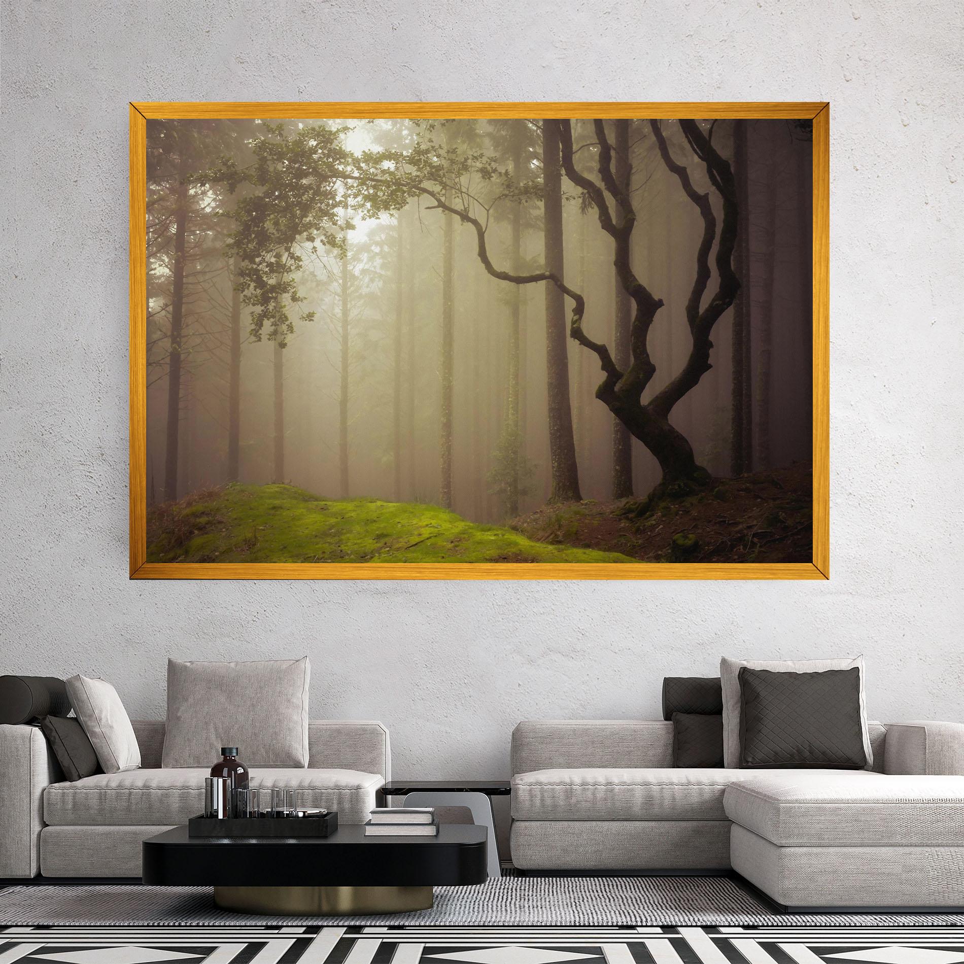 Leinwandbild Foggy Tree Art mockup 2