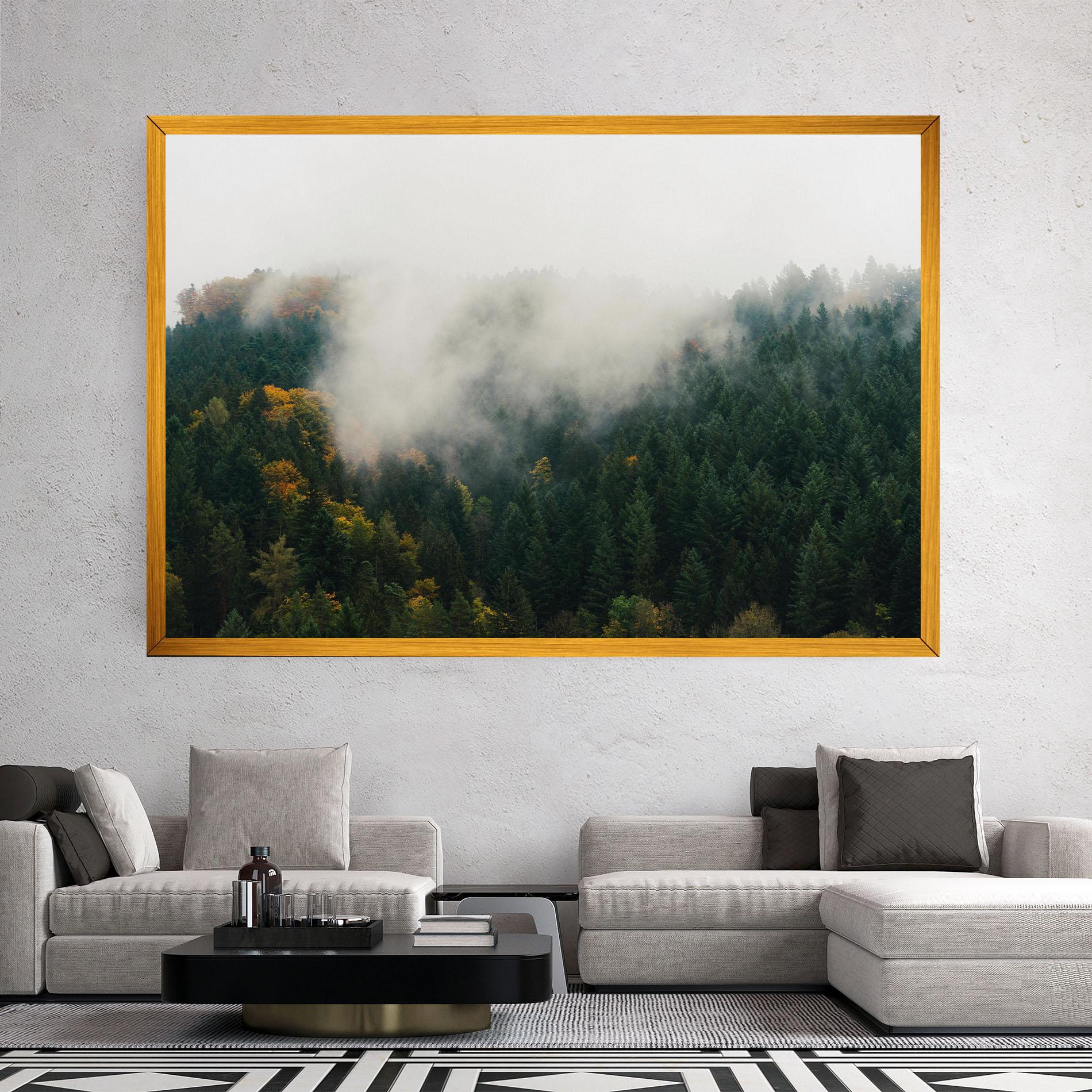 Leinwandbild Foggy Tree Forest mockup 2