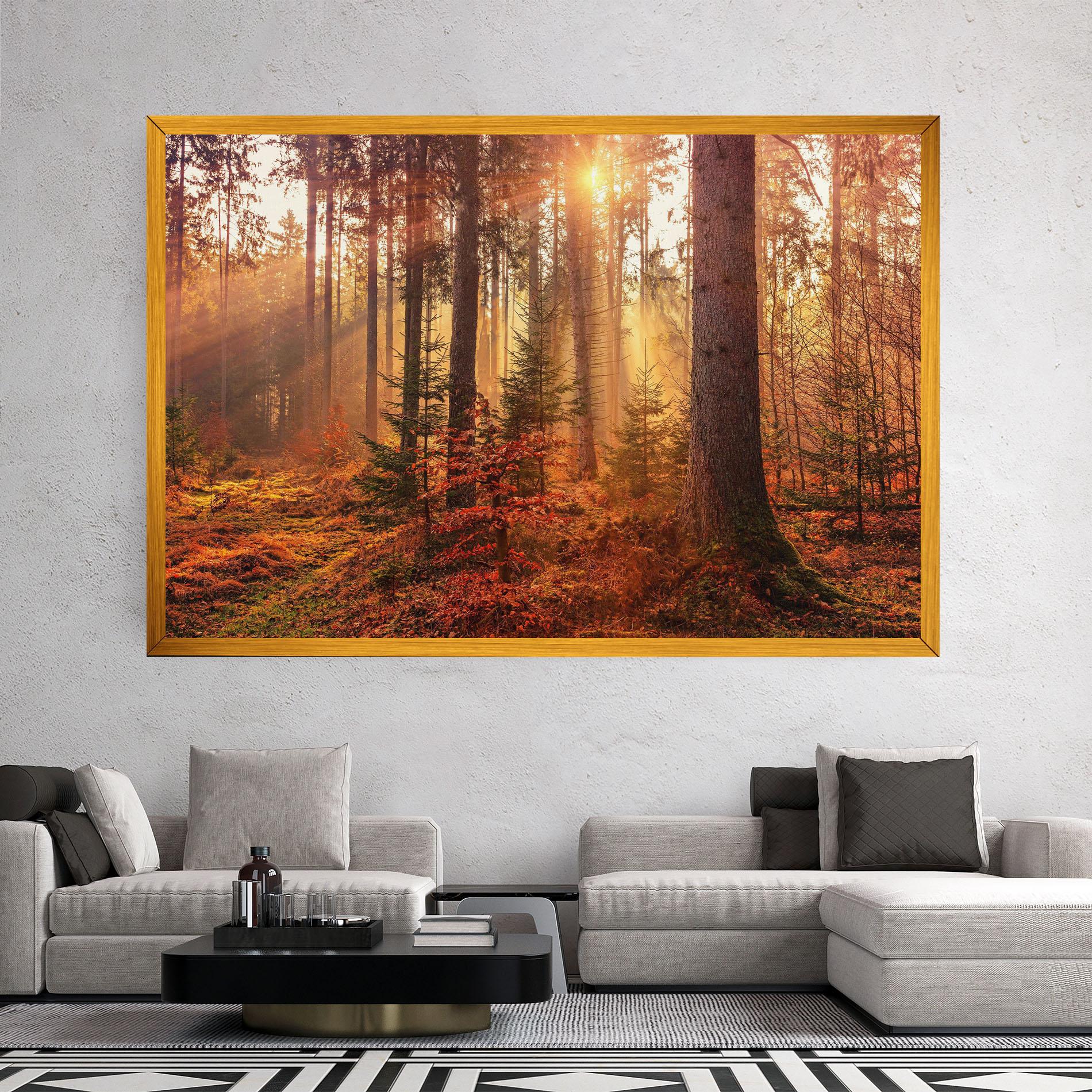 Leinwandbild Orange Light Forest mockup 2