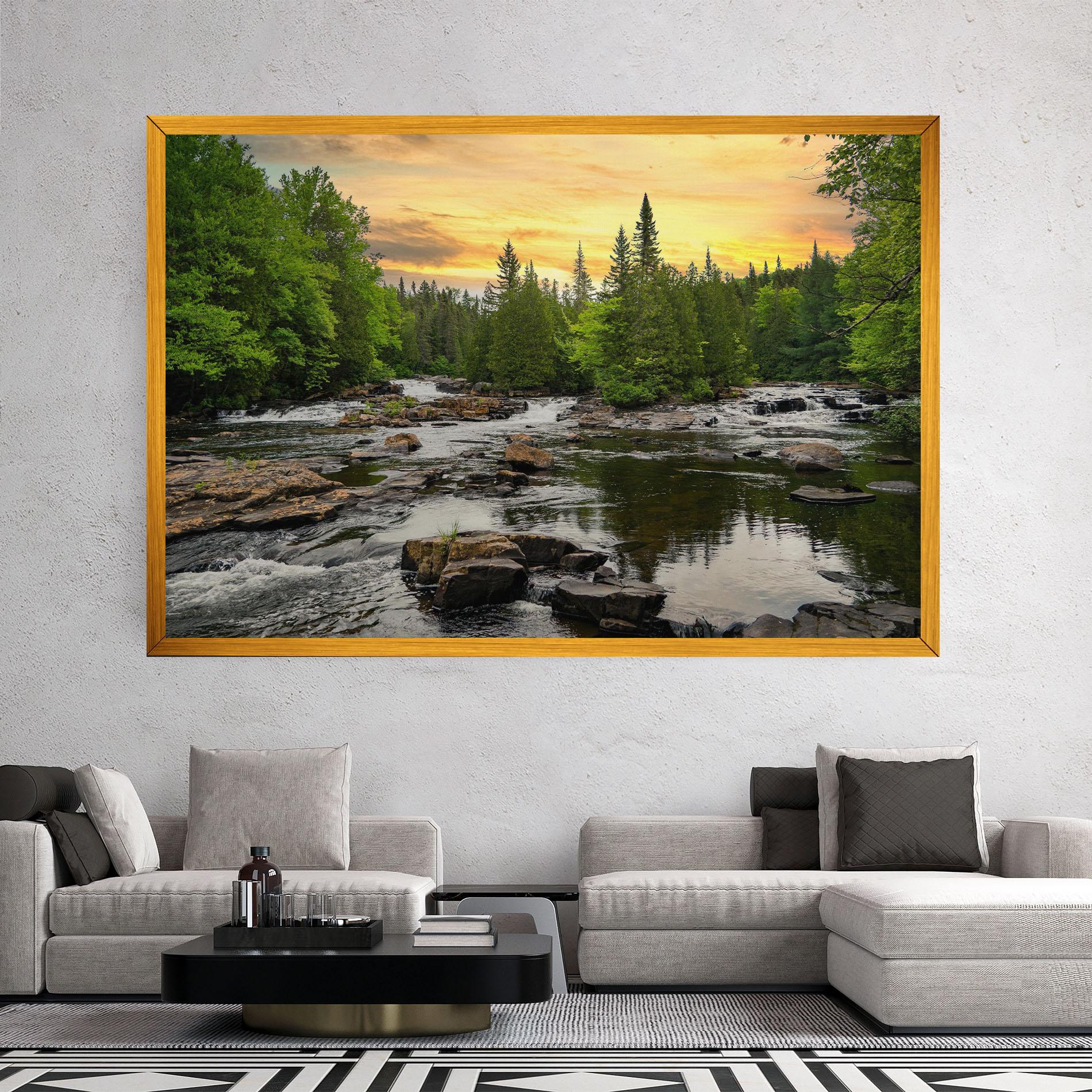 Leinwandbild Small River Forest mockup 2