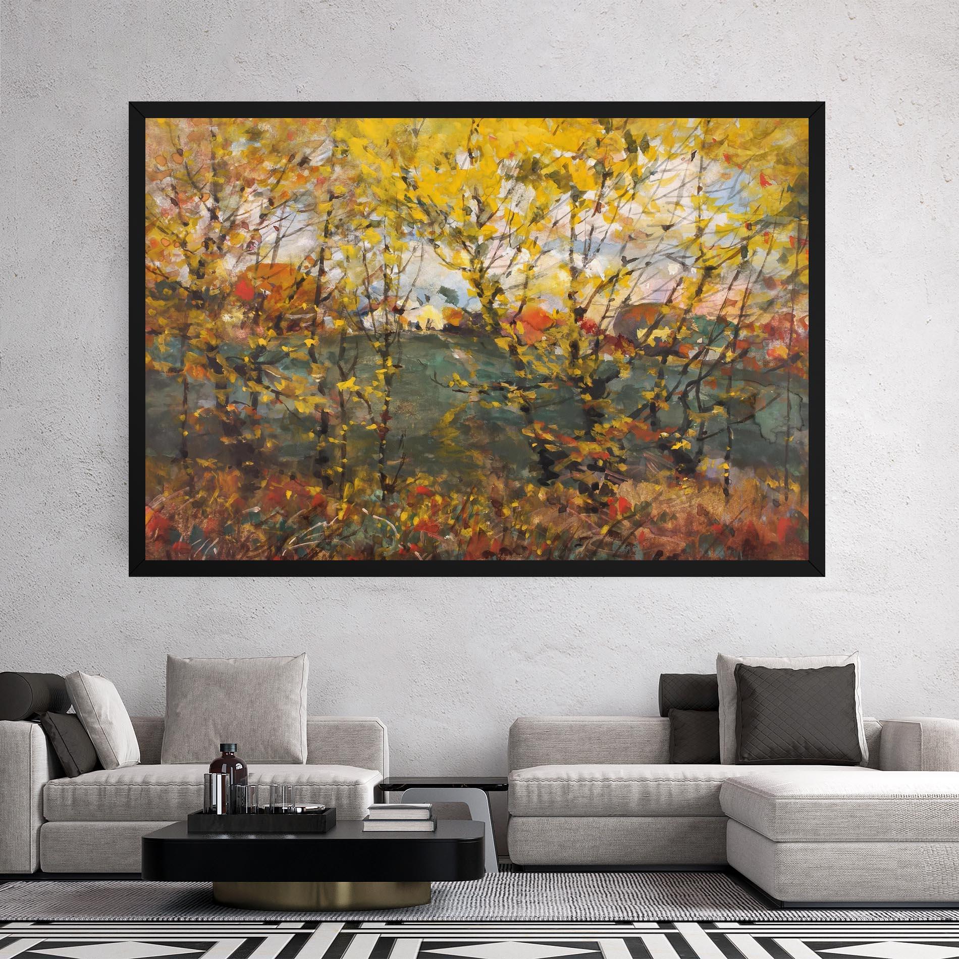 Leinwandbild Autumn Painting Tree mockup 2