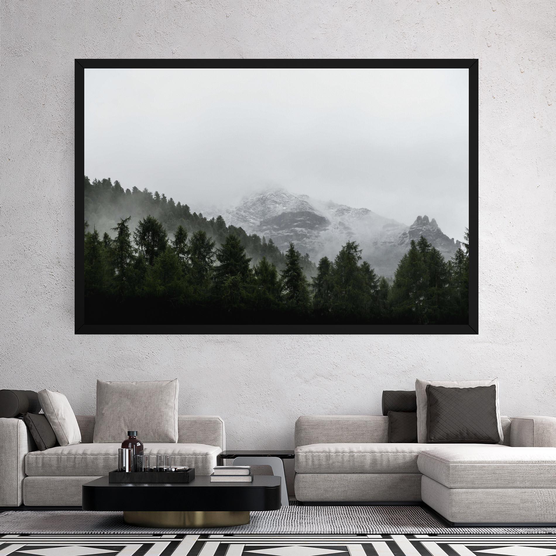 Leinwandbild Foggy Mountain Forest mockup 2