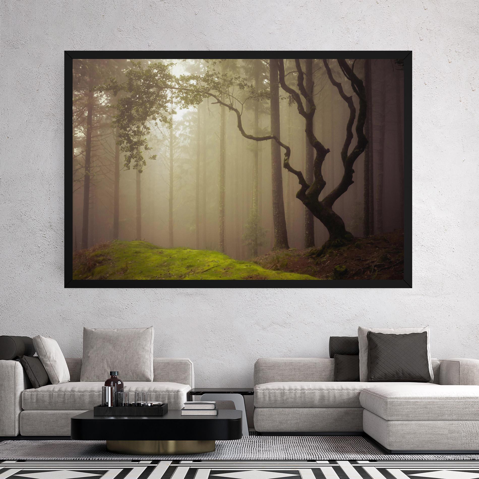 Leinwandbild Foggy Tree Art mockup 2