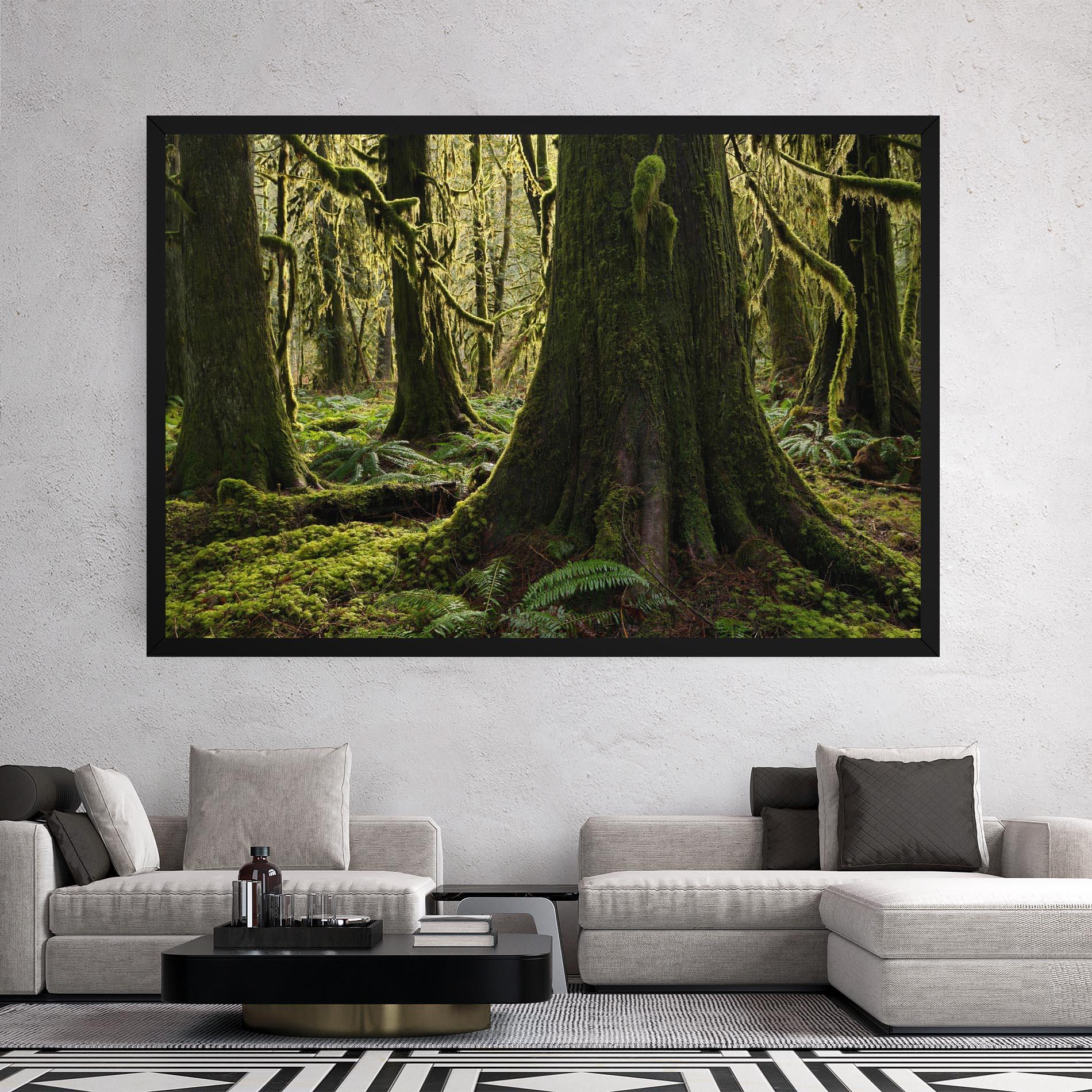 Leinwandbild Green Moss Forest mockup 2