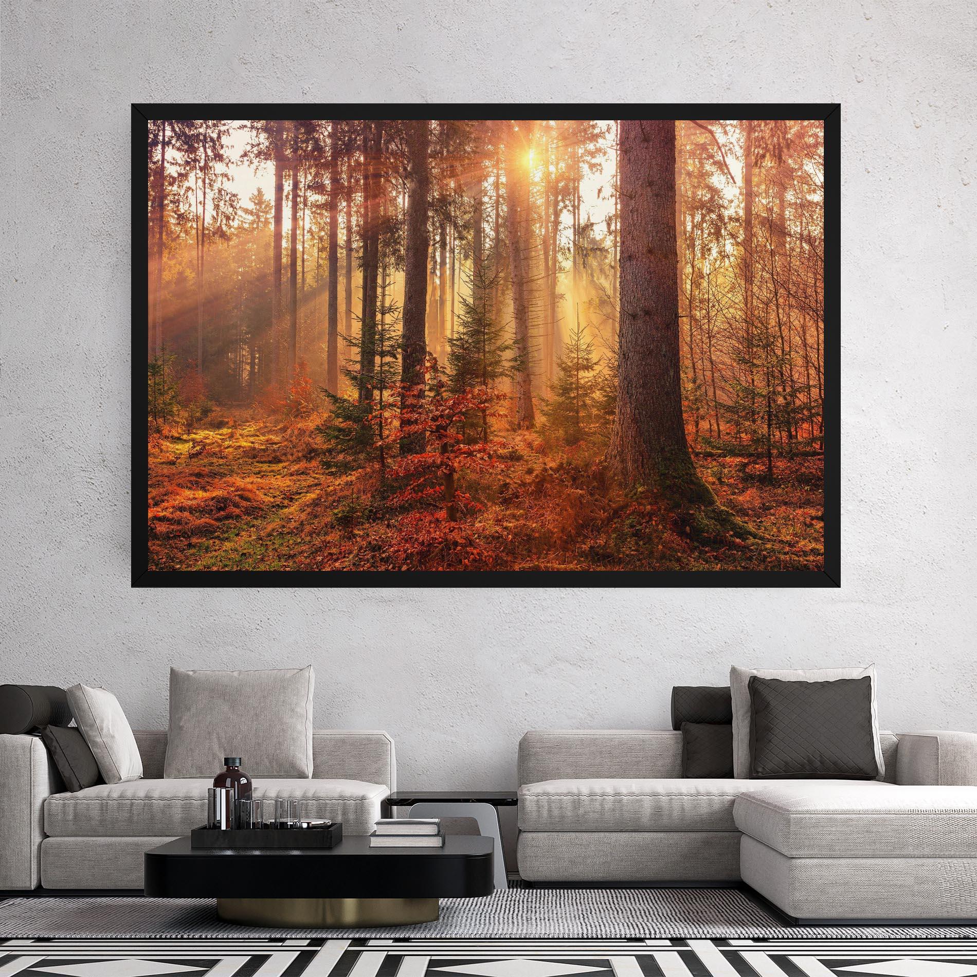 Leinwandbild Orange Light Forest mockup 2