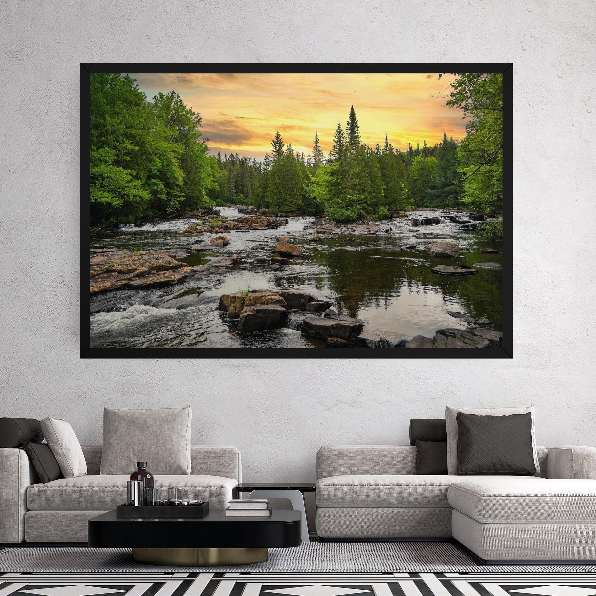 Leinwandbild Small River Forest mockup 2