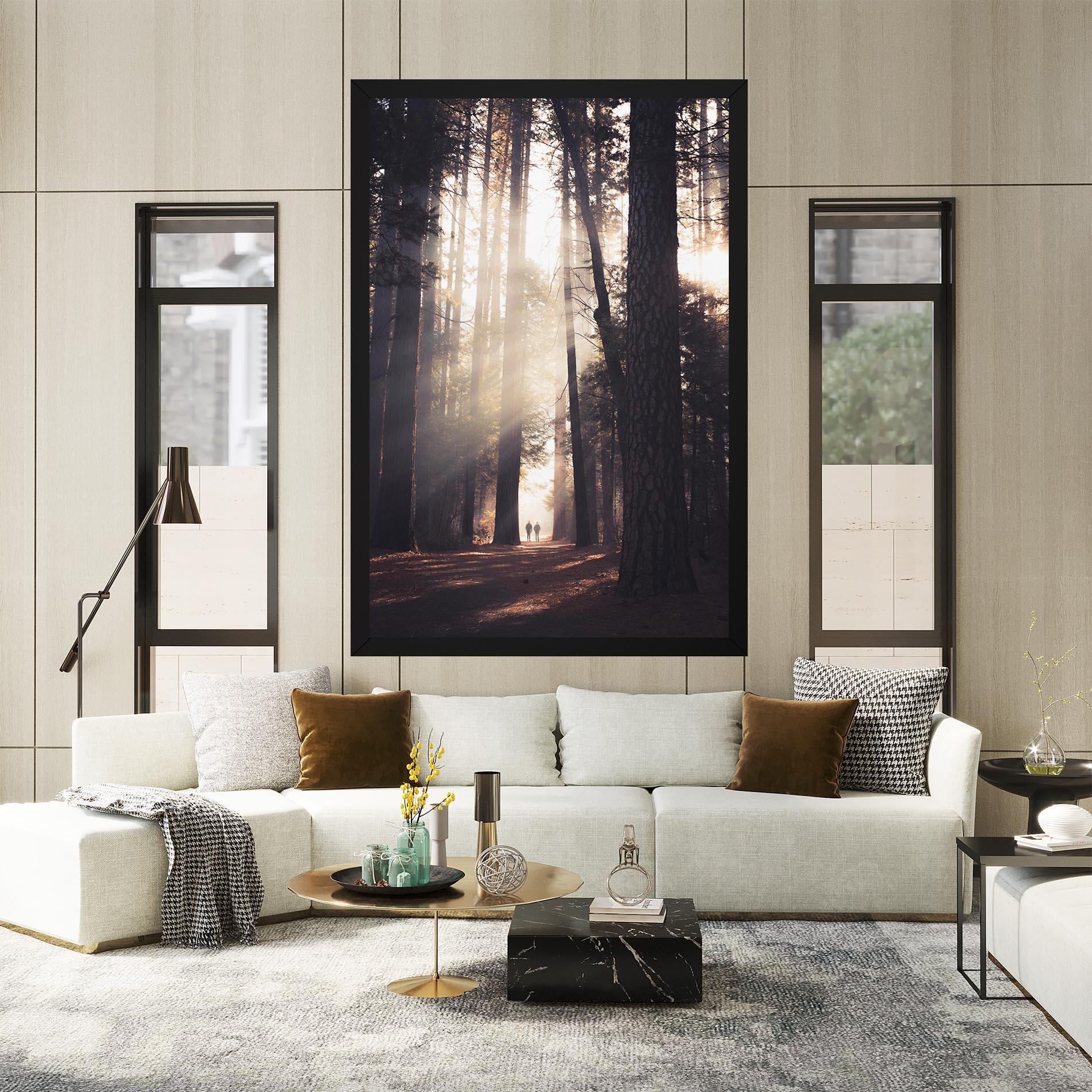 Leinwandbild Foggy Couple Forest mockup 2