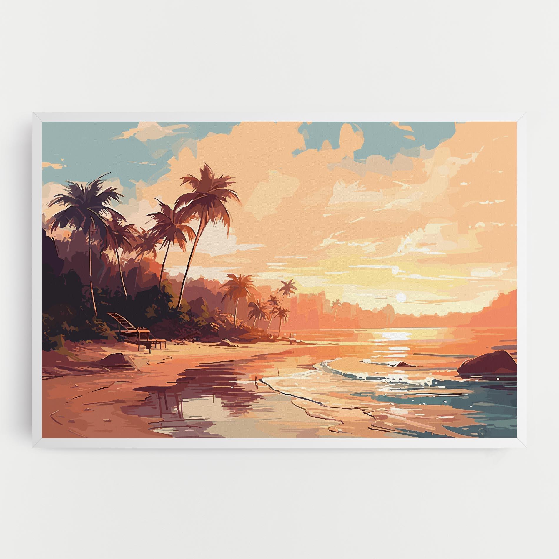 Leinwandbild Blue Orange Beach mockup 0