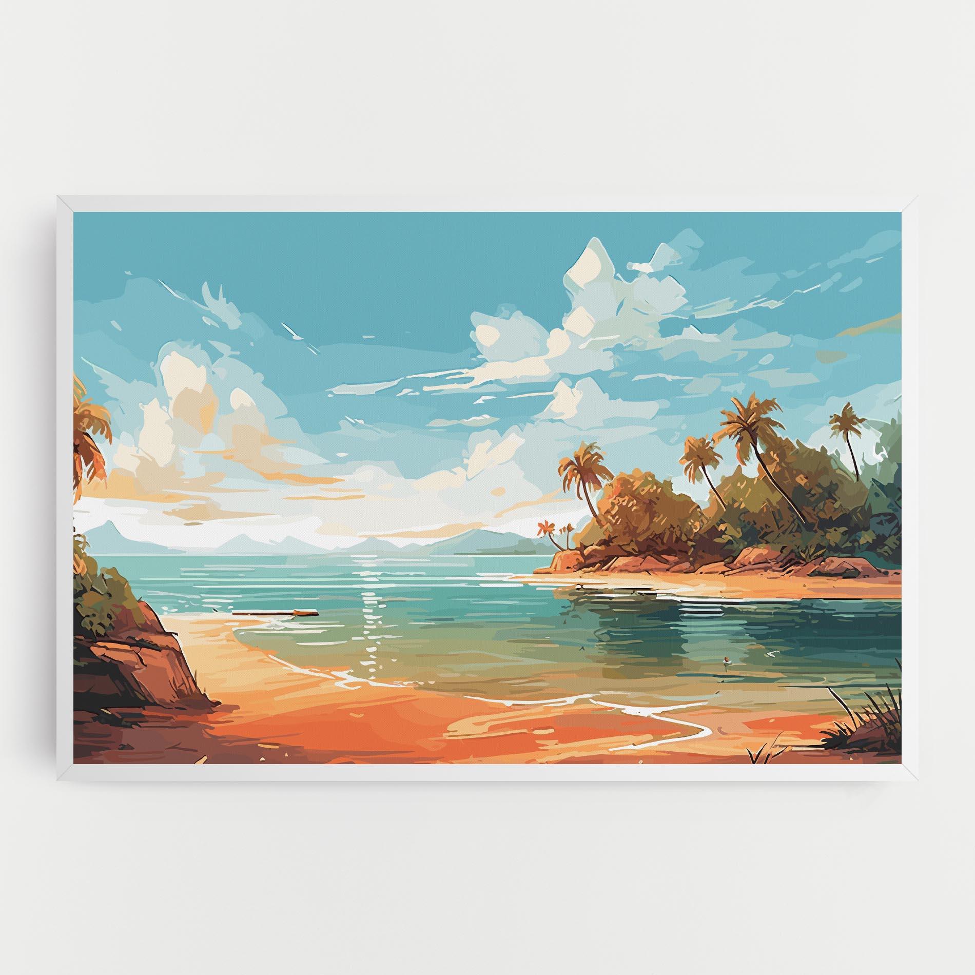 Leinwandbild Blue Sky Beach mockup 0