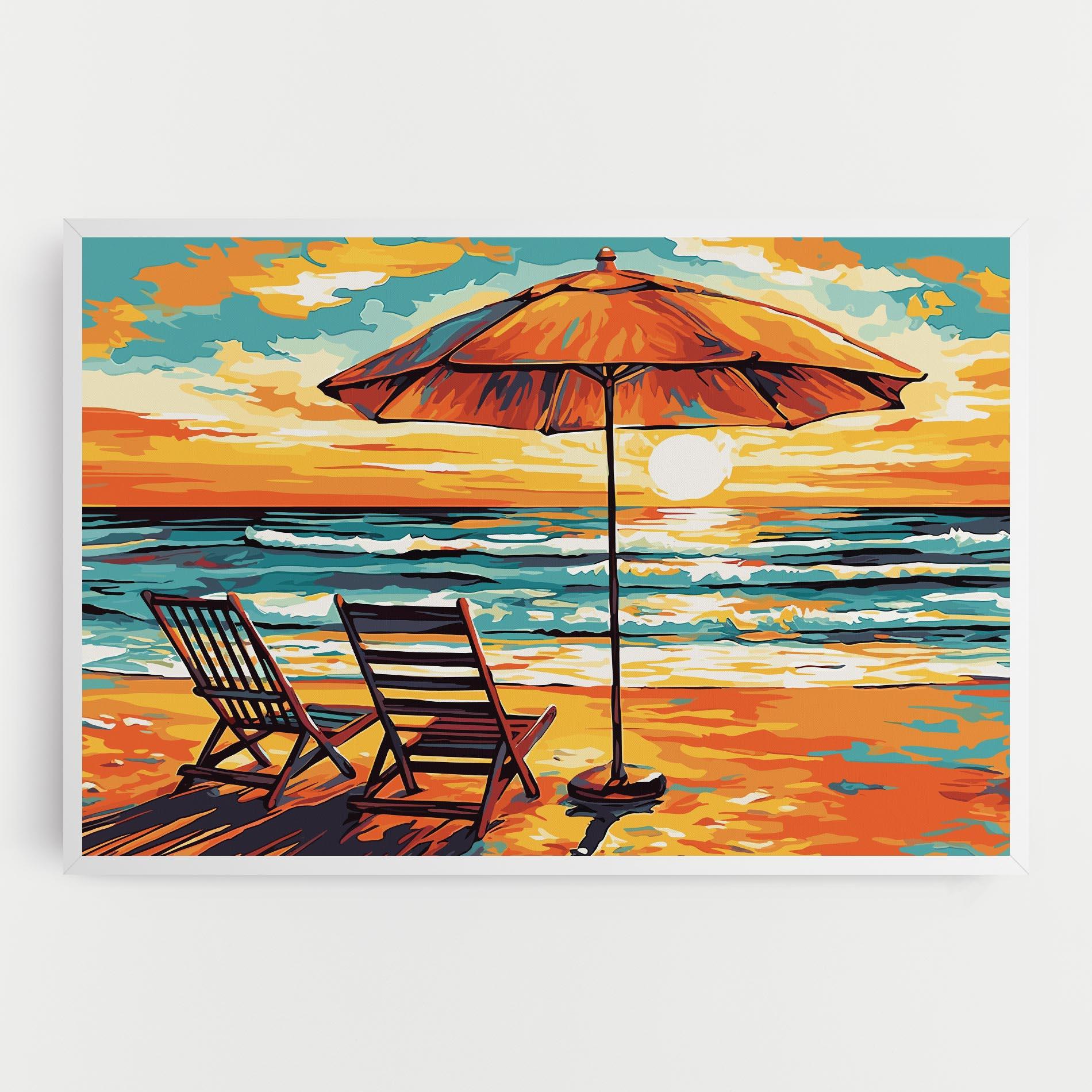 Leinwandbild Chair Sunset View mockup 0