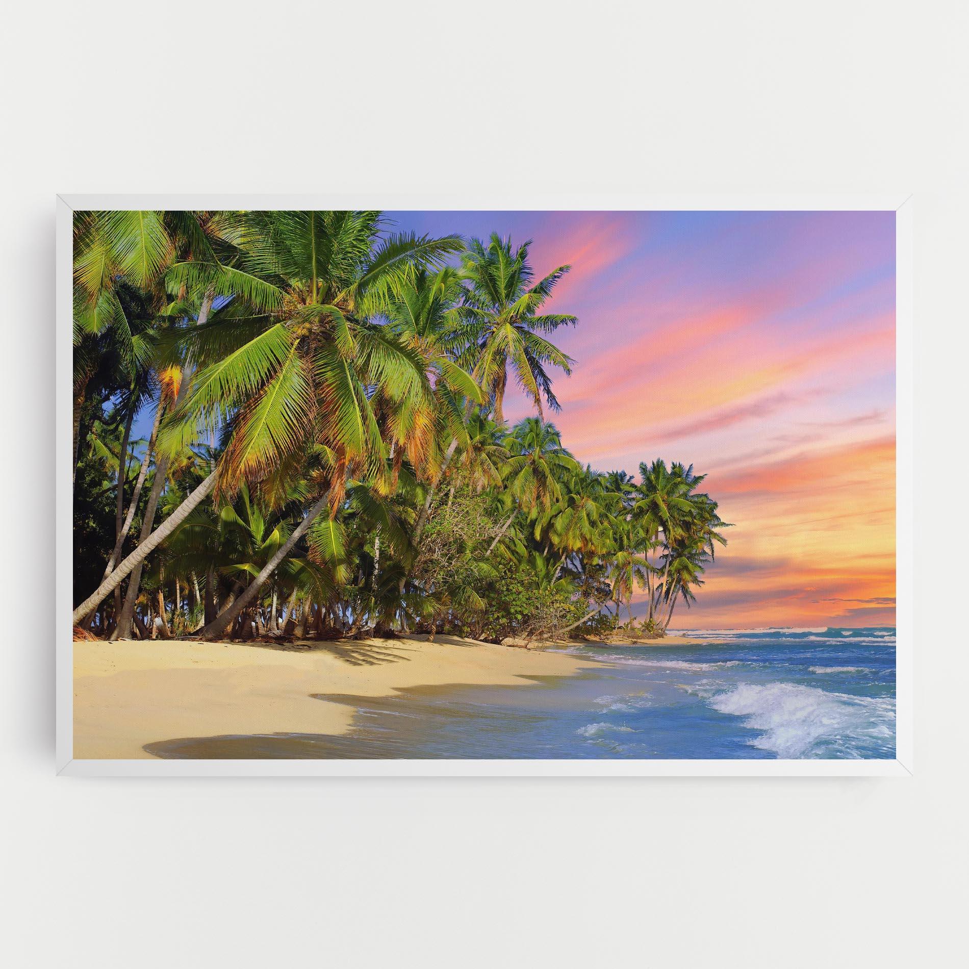 Leinwandbild Coconut Tree Sunset mockup 0