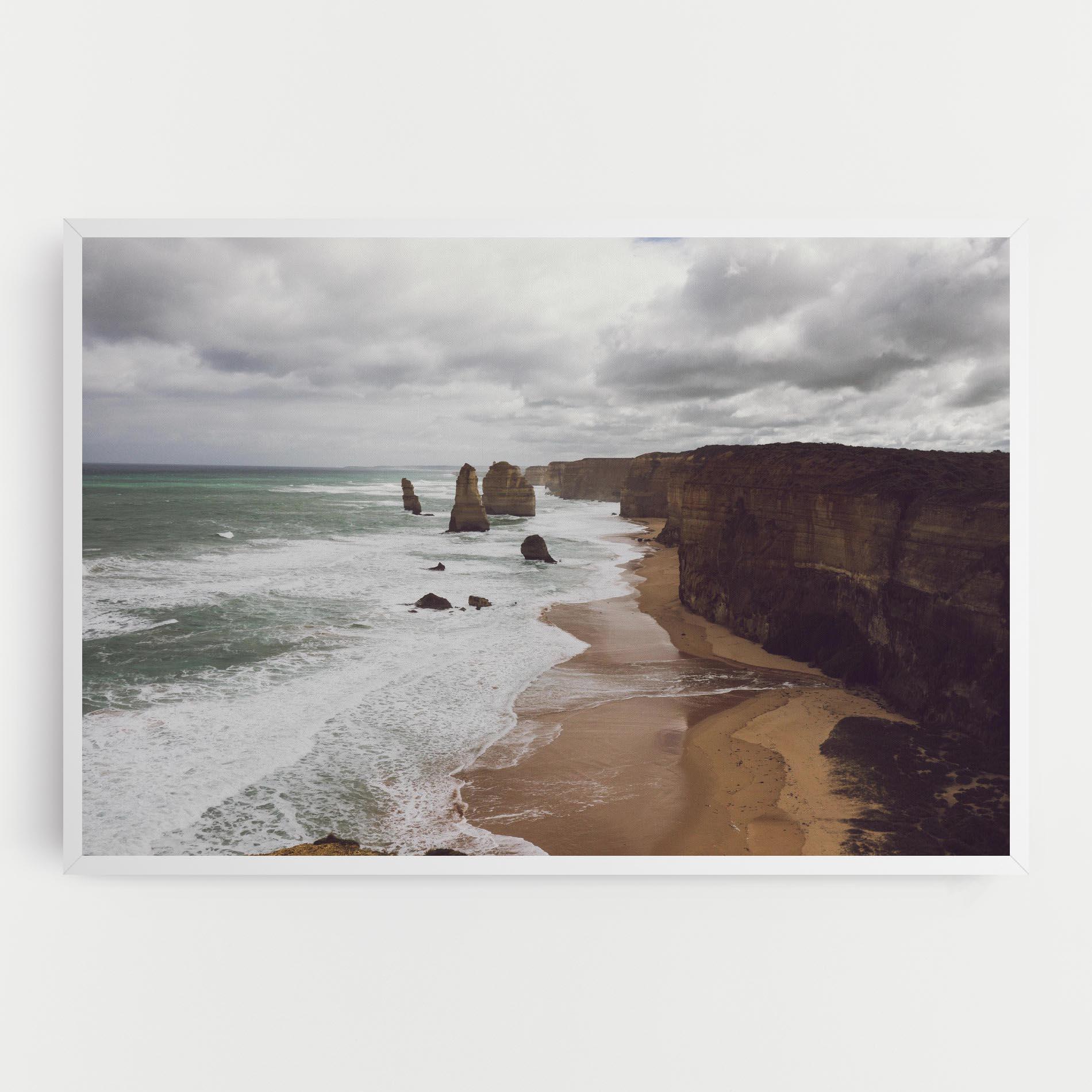 Leinwandbild Grey Clouds Beach mockup 0