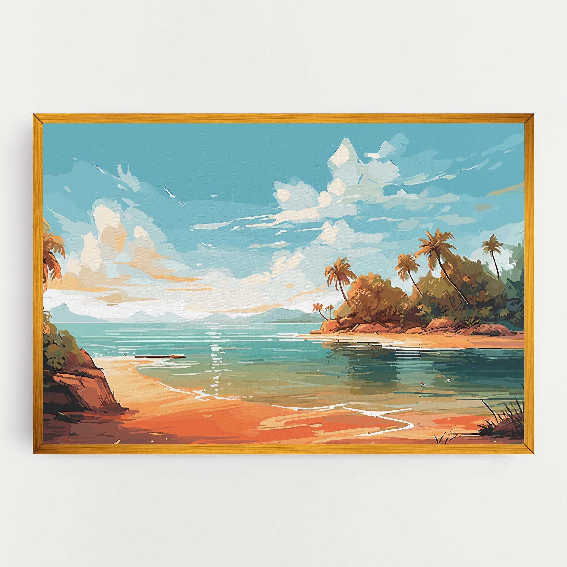 Leinwandbild Blue Sky Beach mockup 0