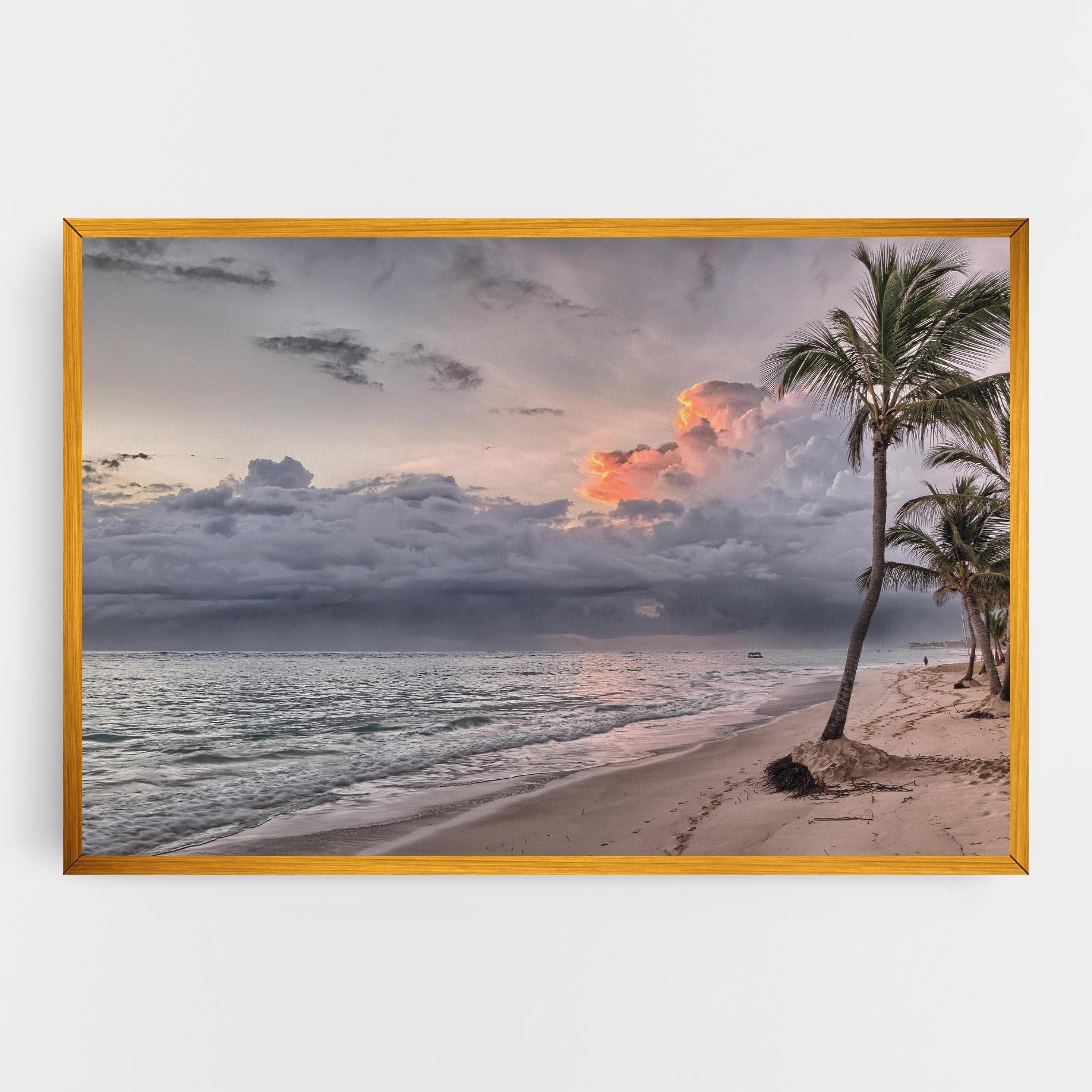 Leinwandbild Cloudy Beach mockup 0