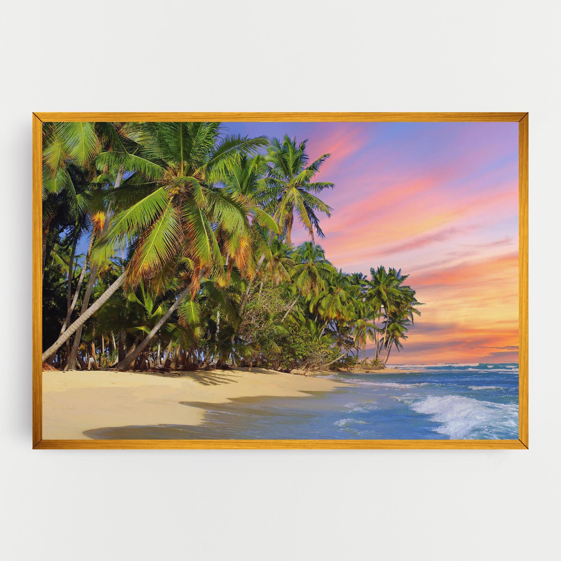 Leinwandbild Coconut Tree Sunset mockup 0