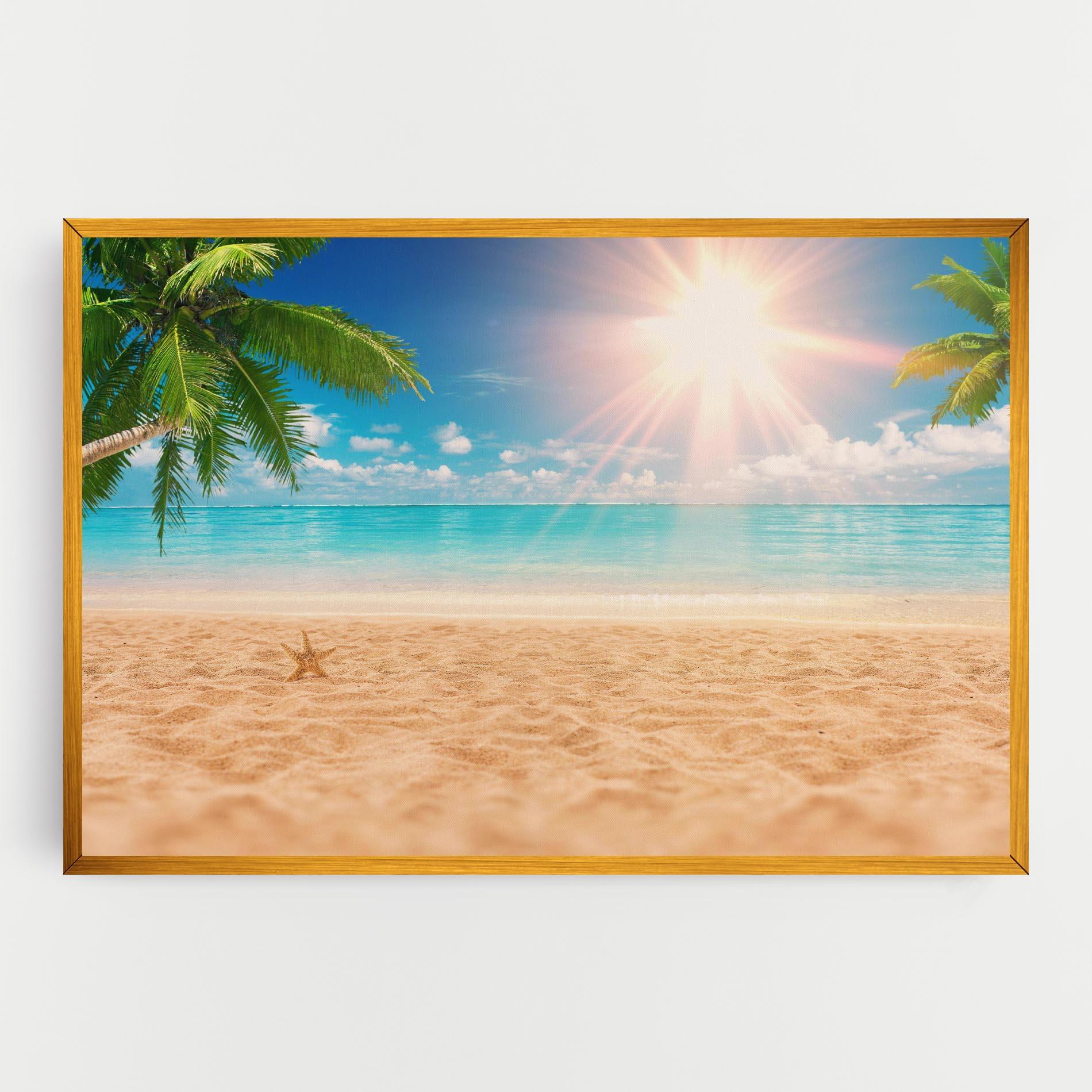 Leinwandbild Exotic Beach Ocean mockup 0