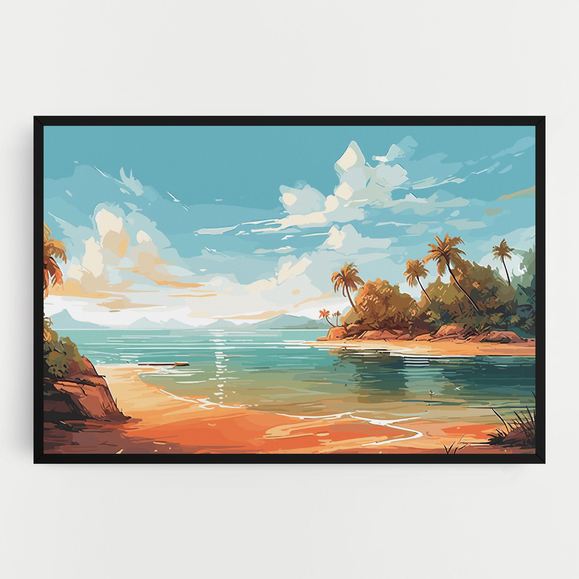 Leinwandbild Blue Sky Beach mockup 0