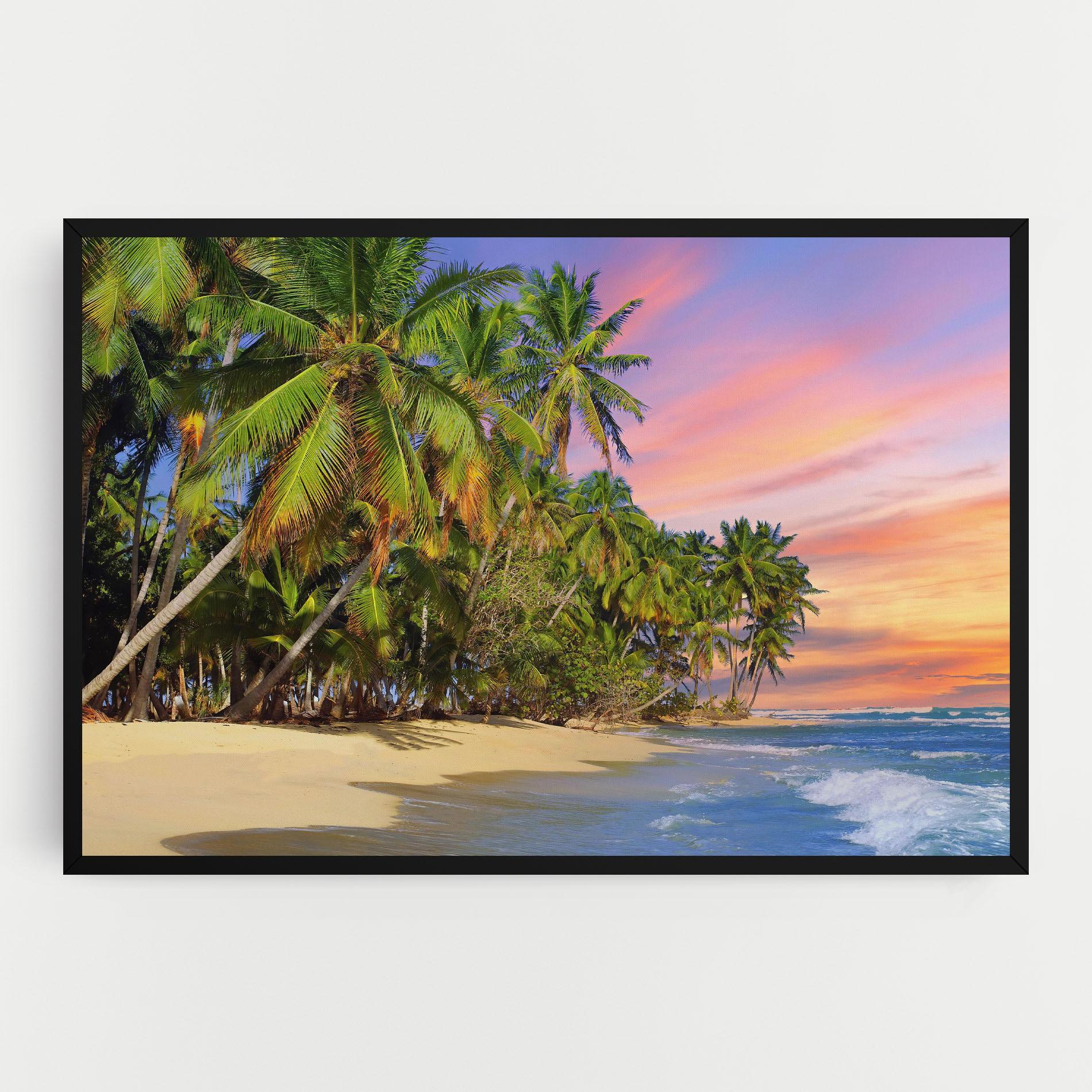 Leinwandbild Coconut Tree Sunset mockup 0