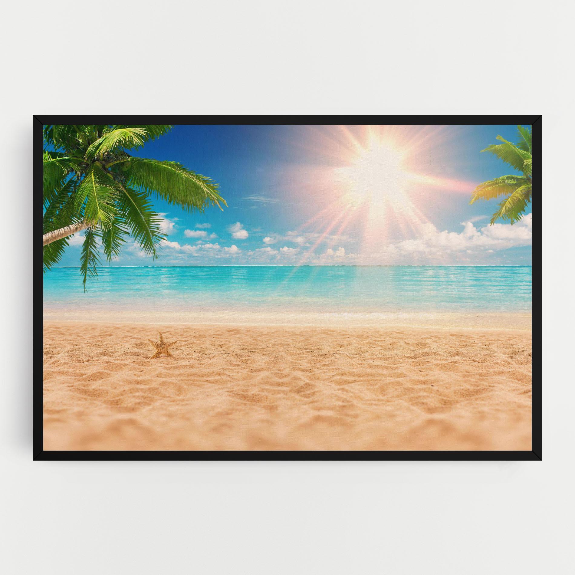 Leinwandbild Exotic Beach Ocean mockup 0