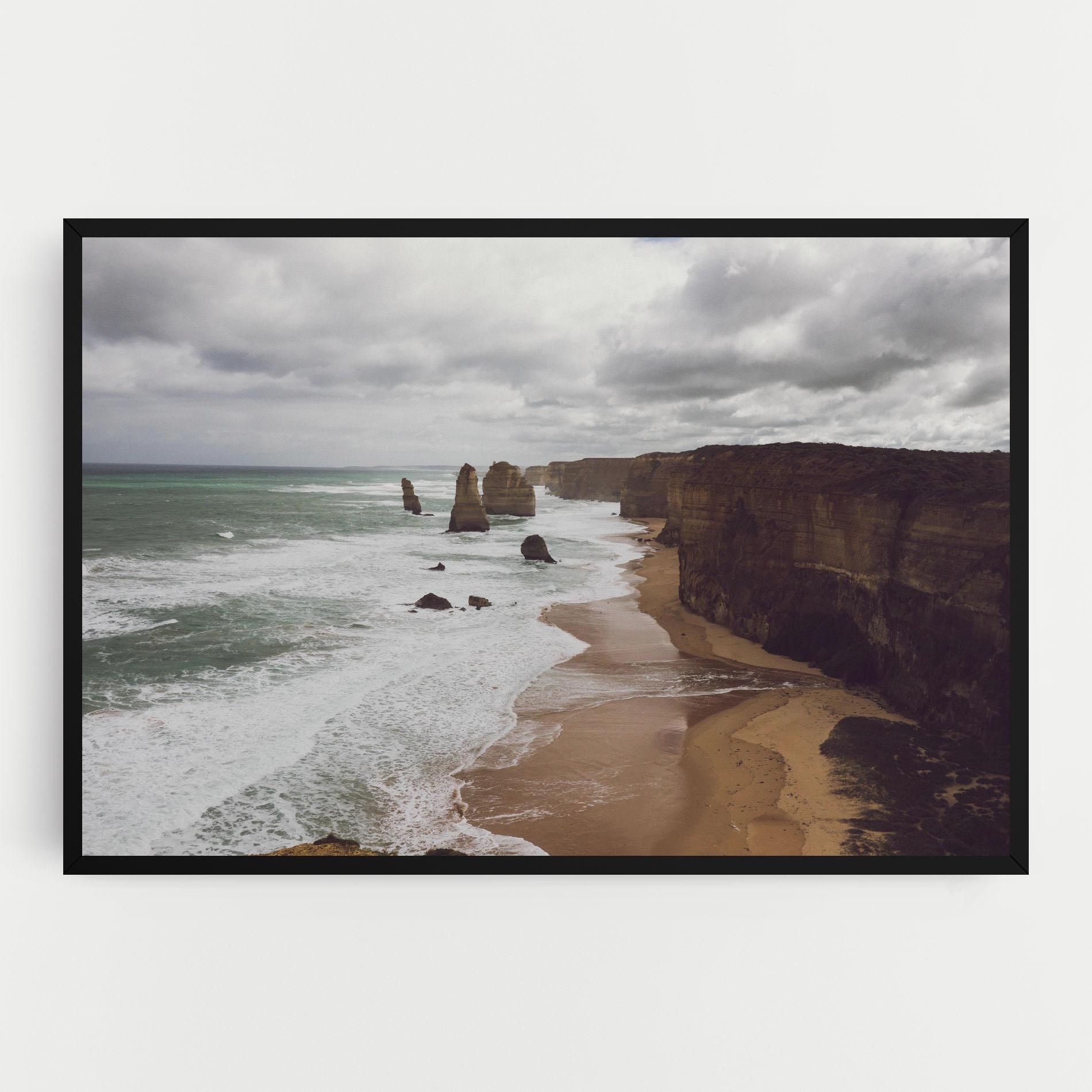 Leinwandbild Grey Clouds Beach mockup 0