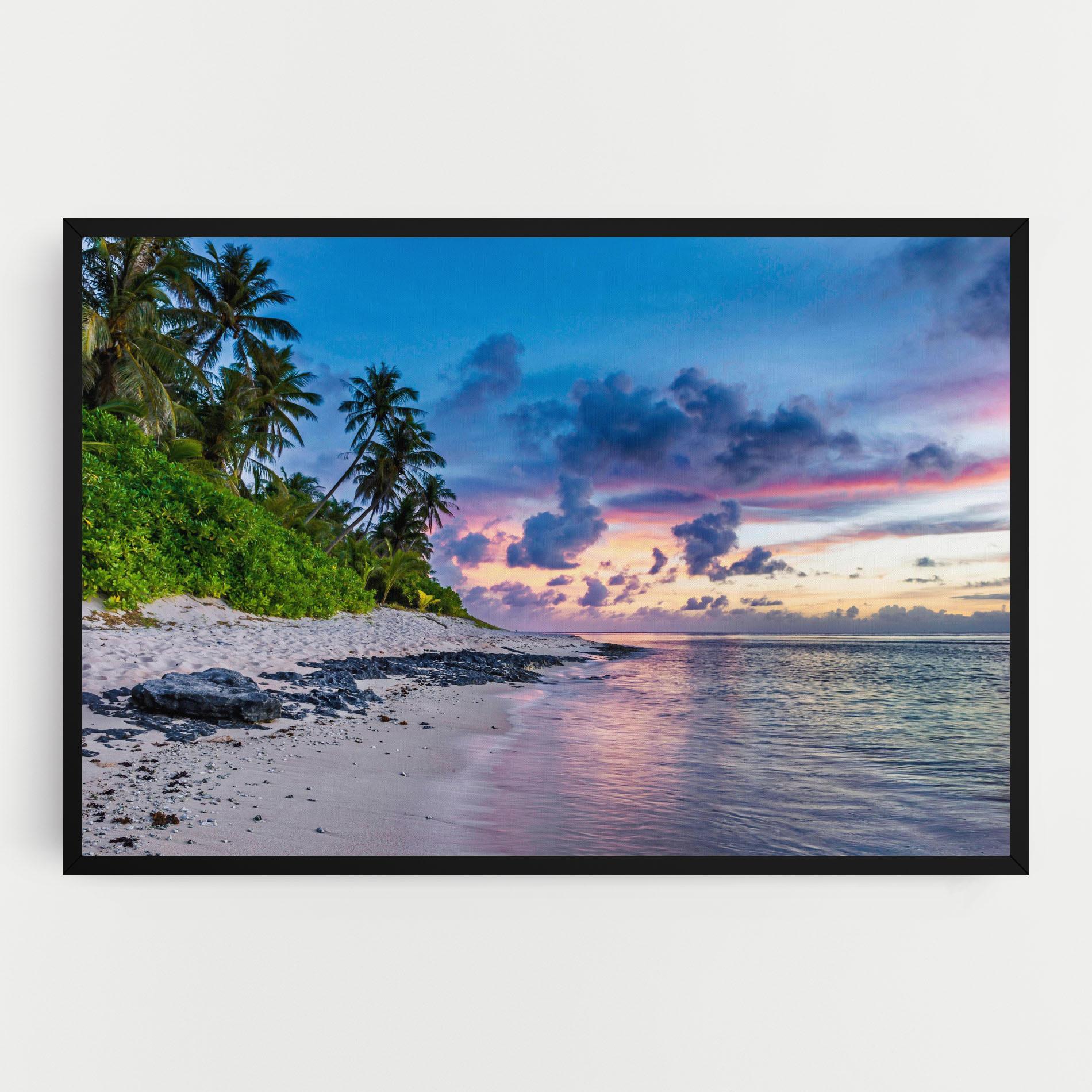 Leinwandbild Purple Blue Beach mockup 0