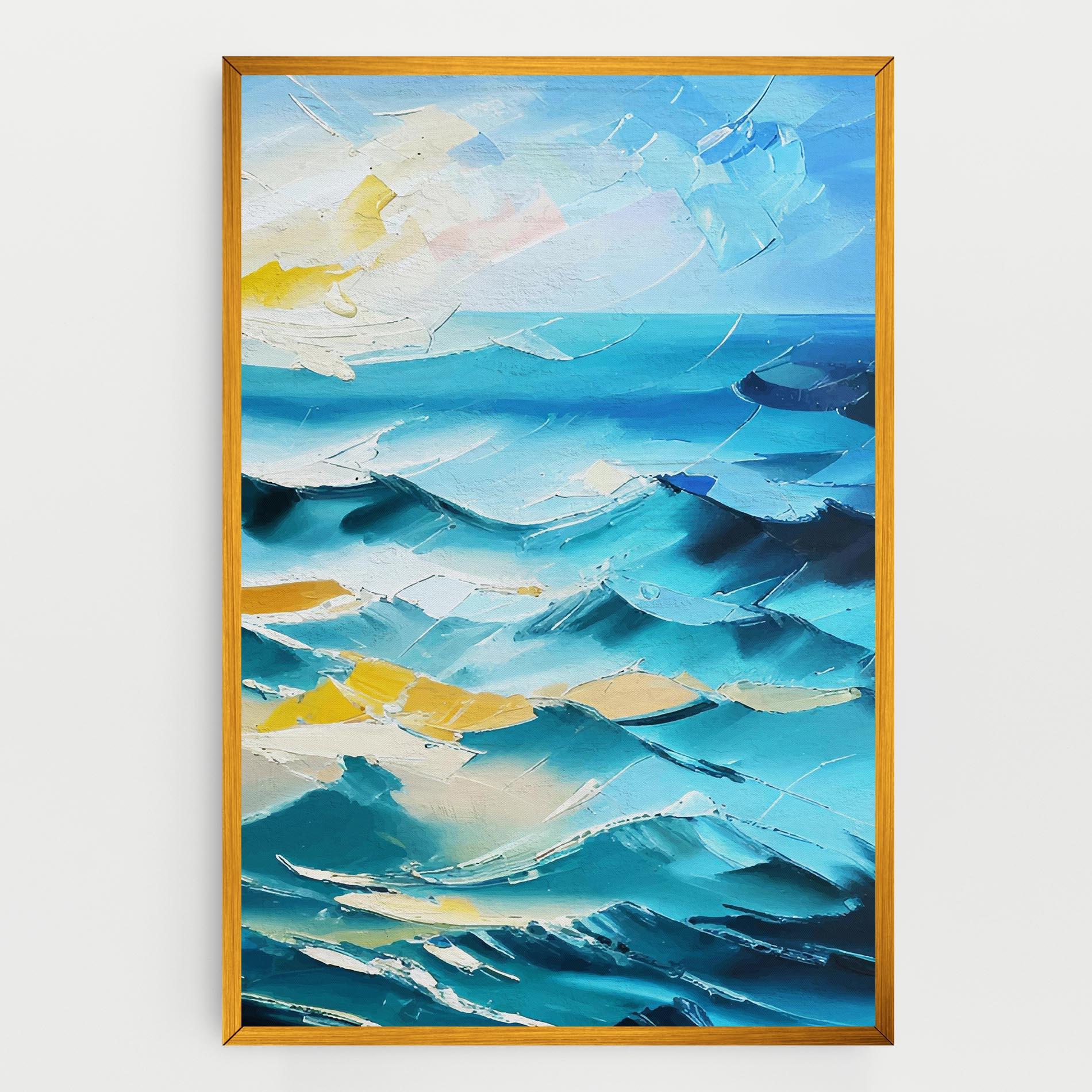 Leinwandbild Blue Ocean Painting mockup 0