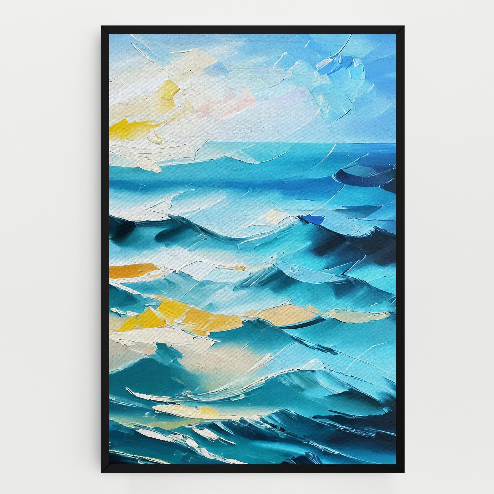 Leinwandbild Blue Ocean Painting mockup 0