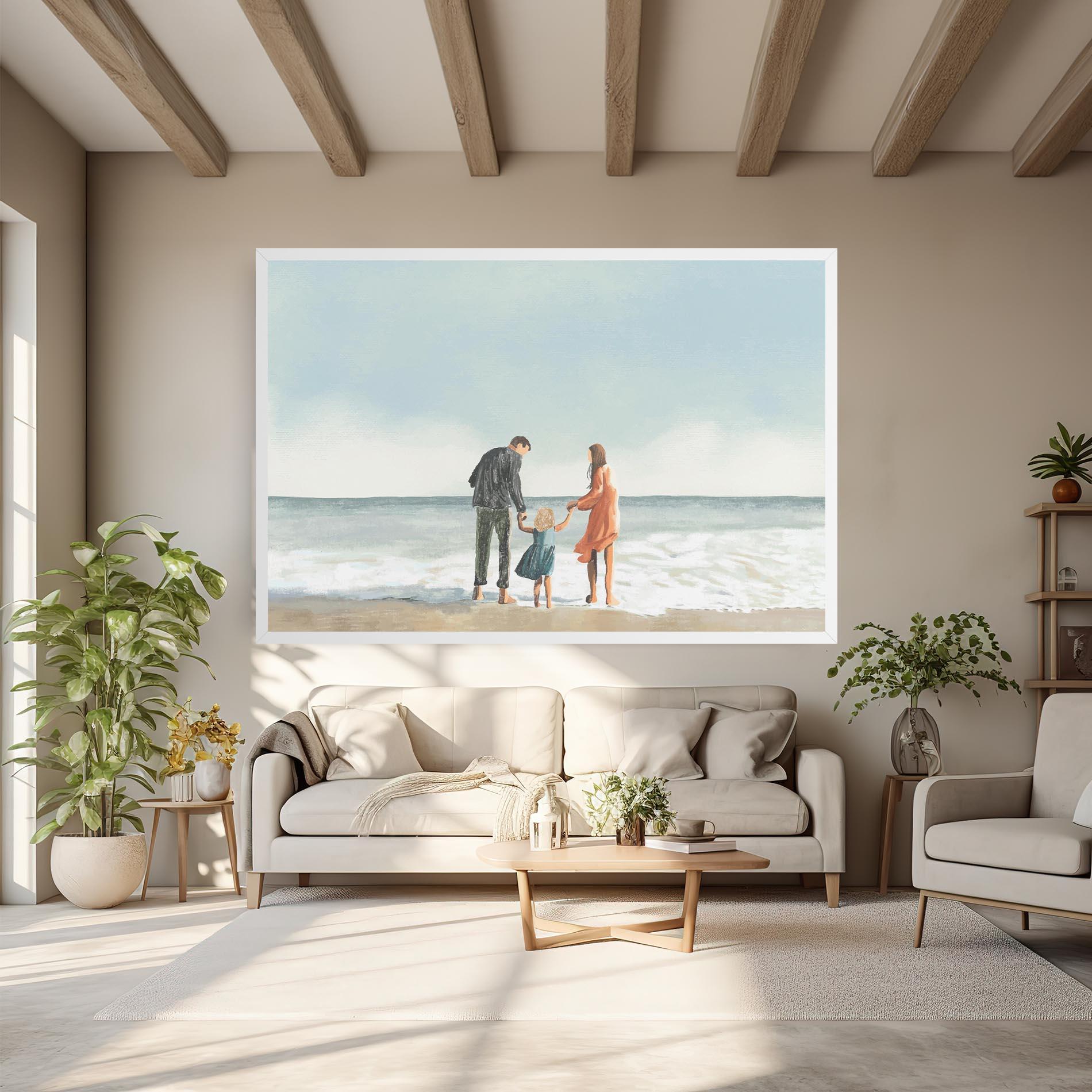 Leinwandbild Beach Family mockup 6