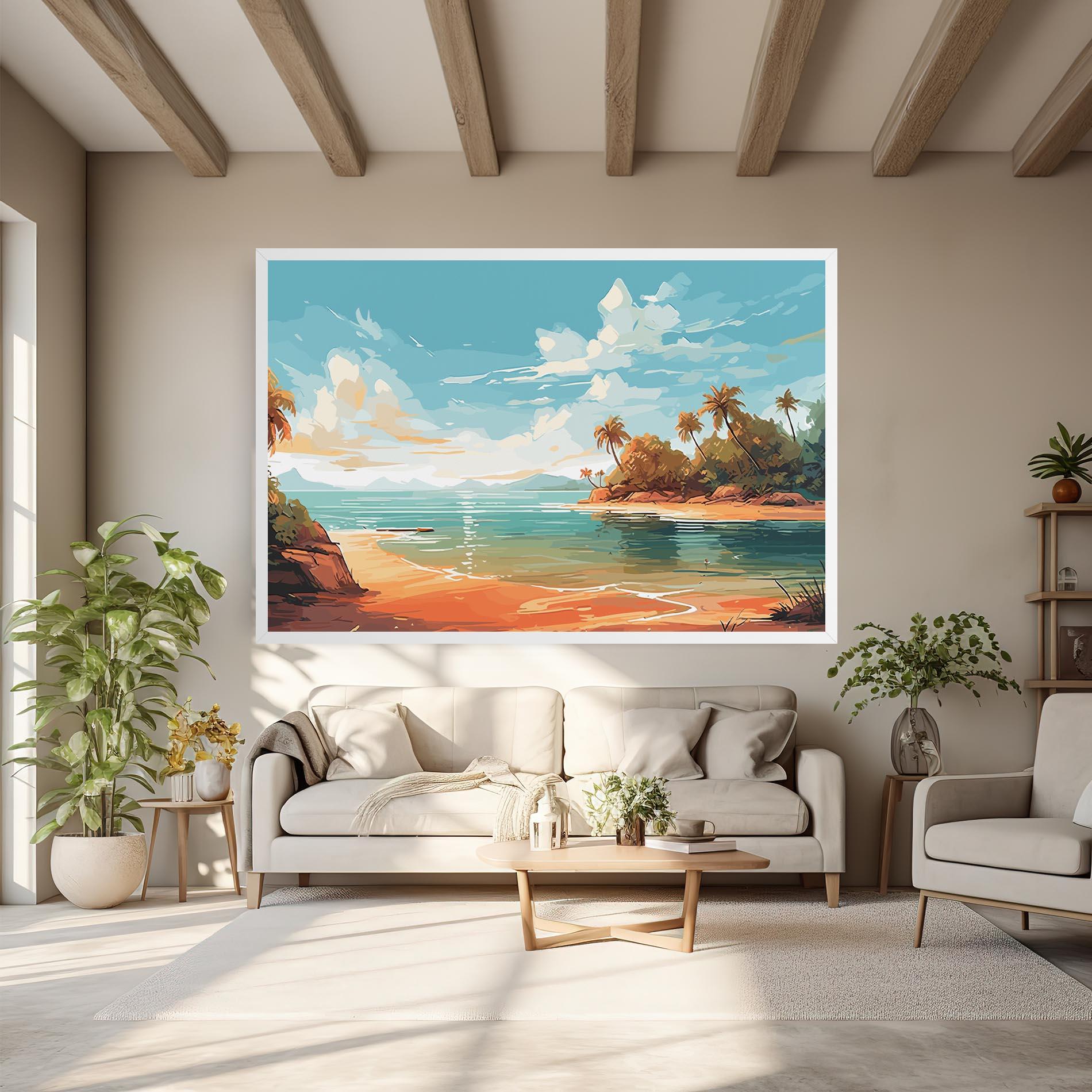 Leinwandbild Blue Sky Beach mockup 6