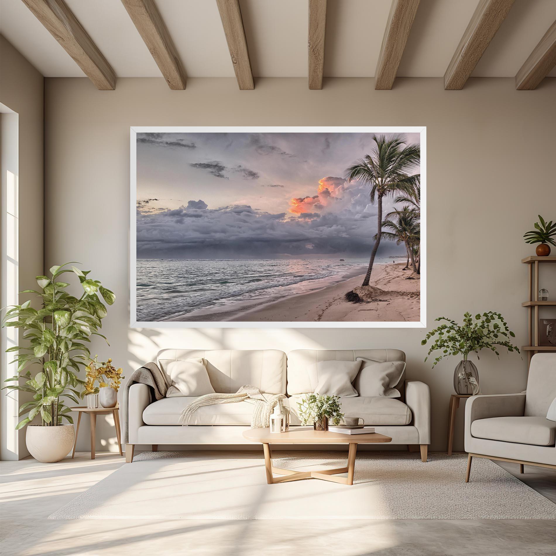 Leinwandbild Cloudy Beach mockup 6
