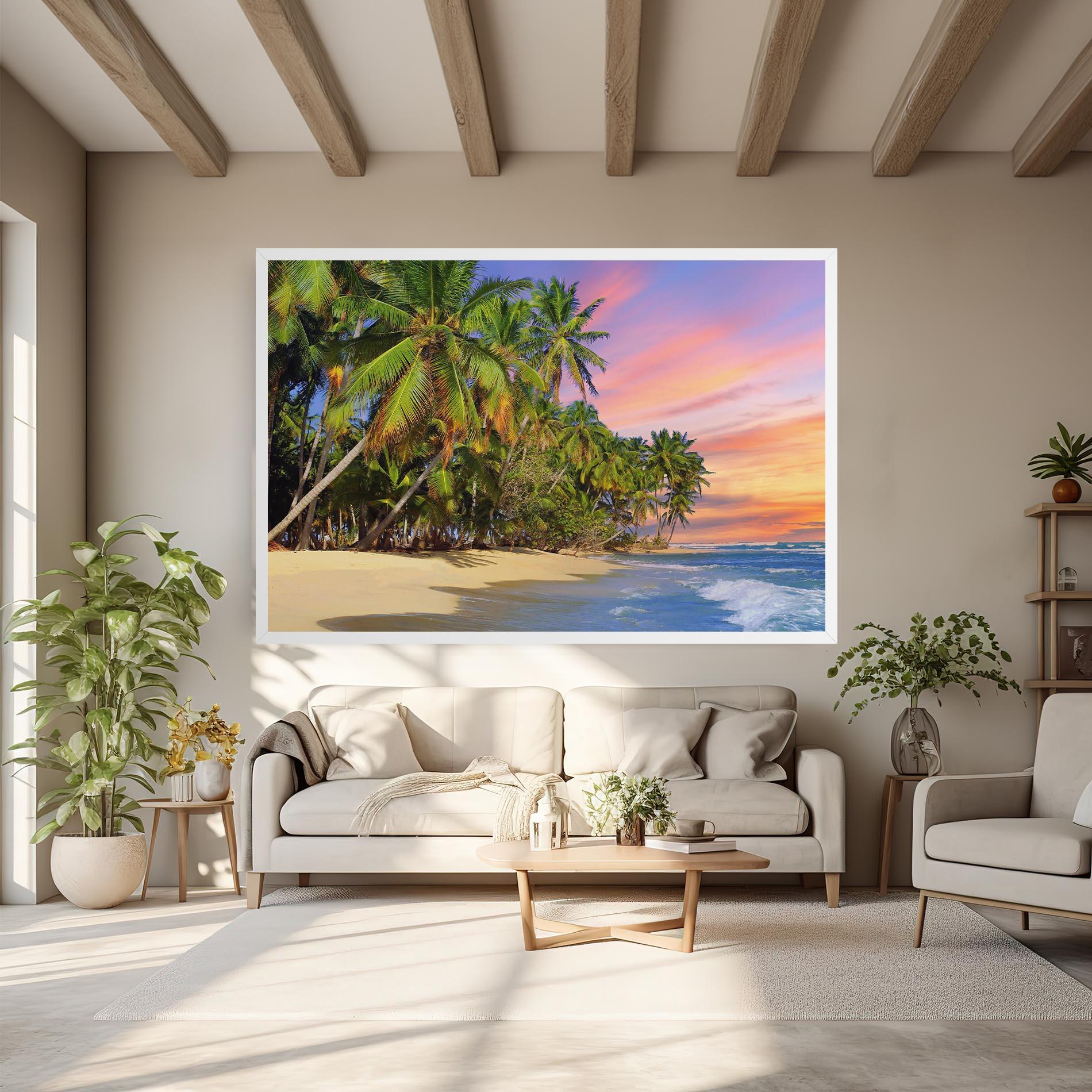 Leinwandbild Coconut Tree Sunset mockup 6