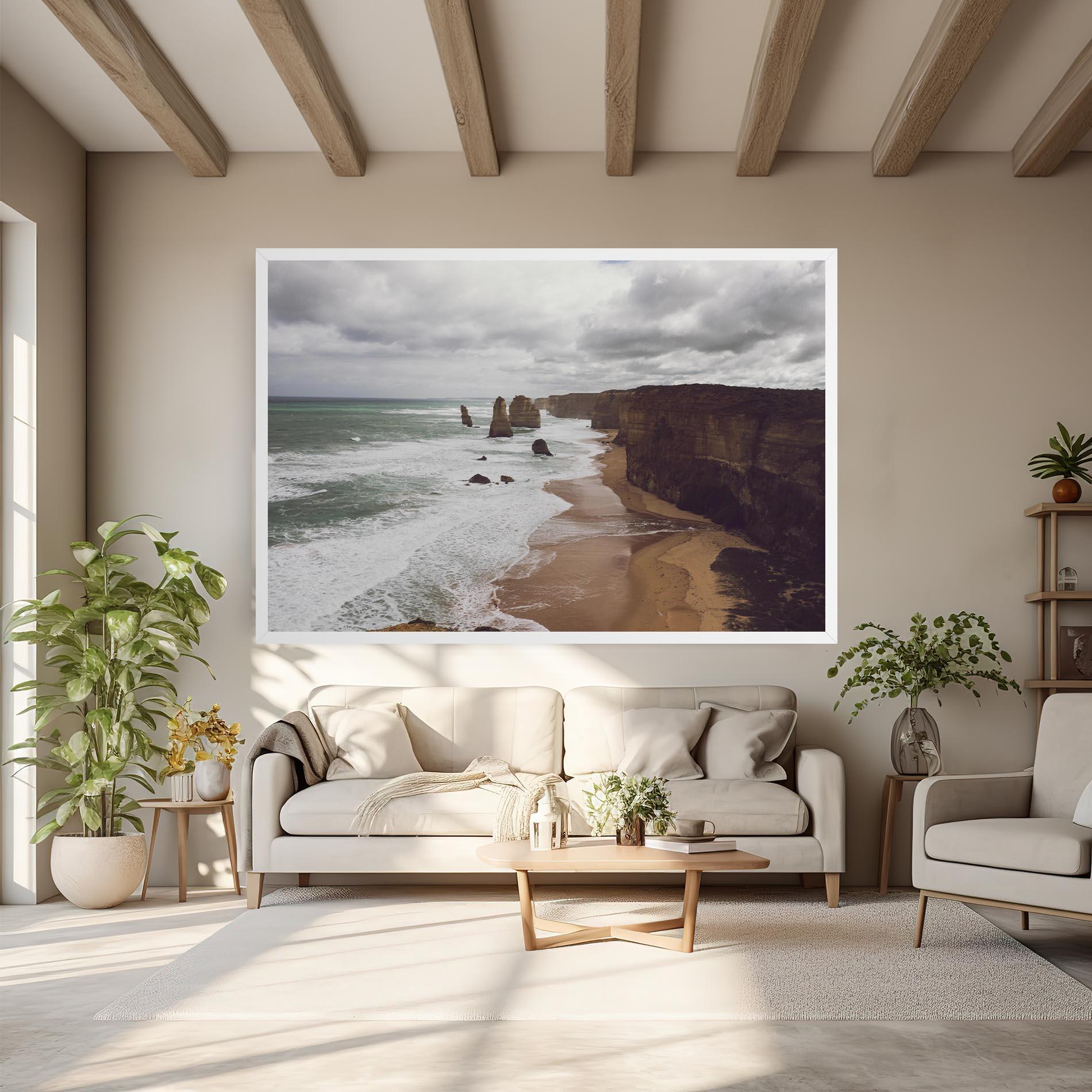 Leinwandbild Grey Clouds Beach mockup 6