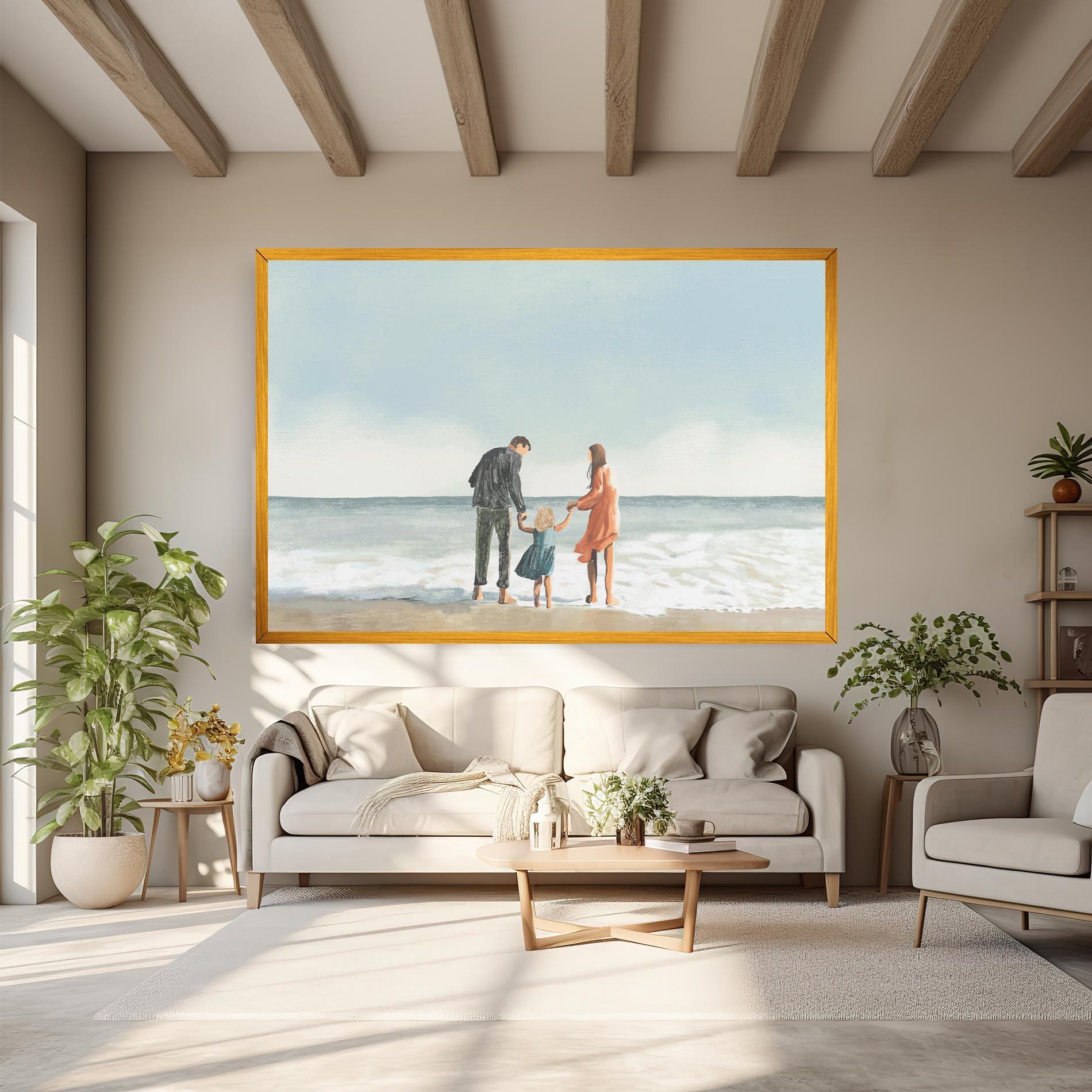 Leinwandbild Beach Family mockup 6