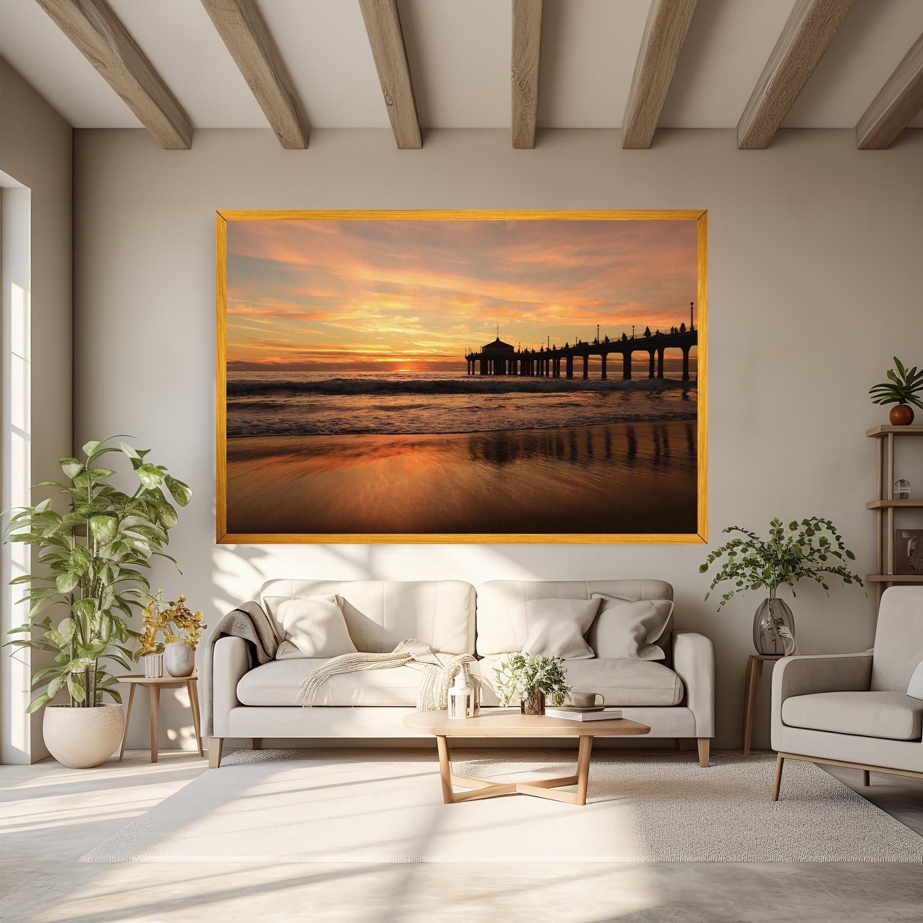 Leinwandbild Beach Sunset View mockup 6