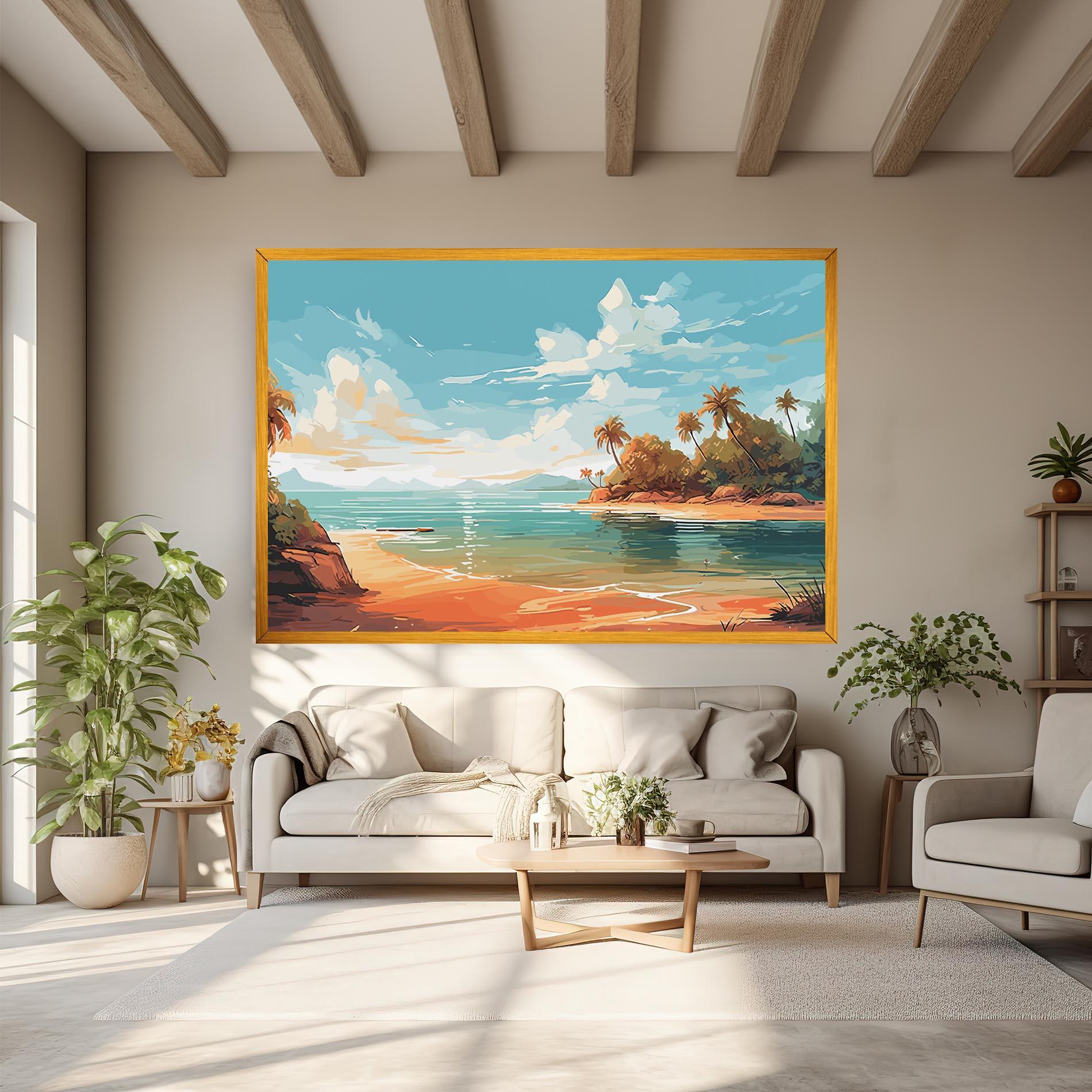 Leinwandbild Blue Sky Beach mockup 6