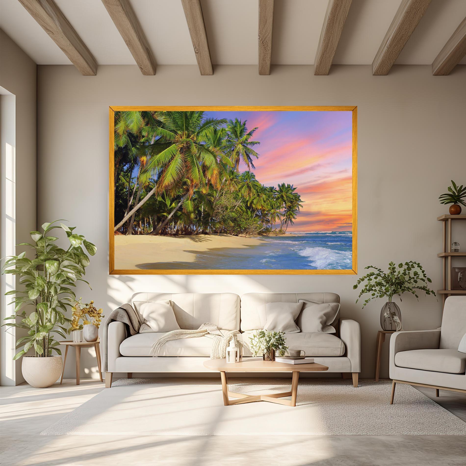 Leinwandbild Coconut Tree Sunset mockup 6