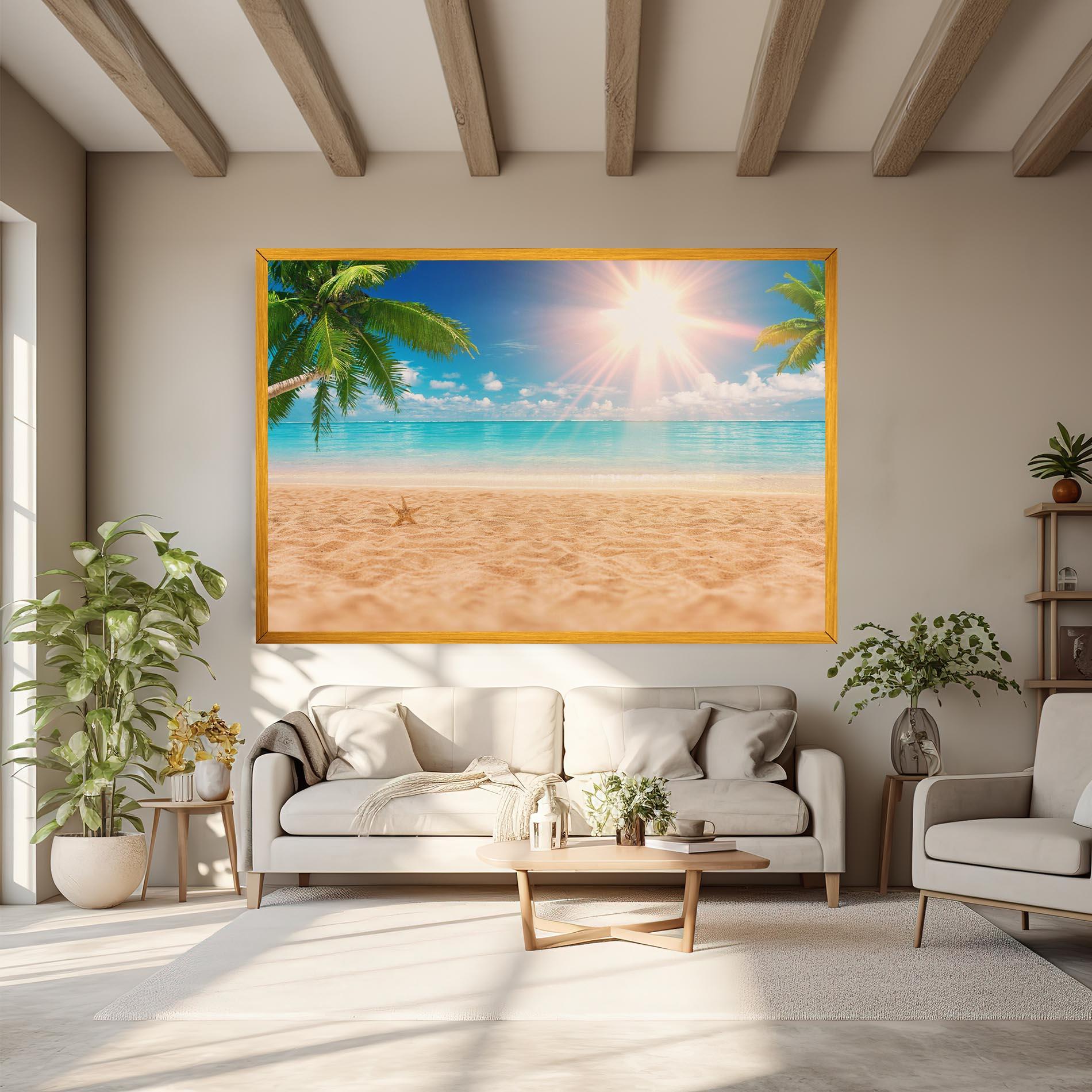 Leinwandbild Exotic Beach Ocean mockup 6