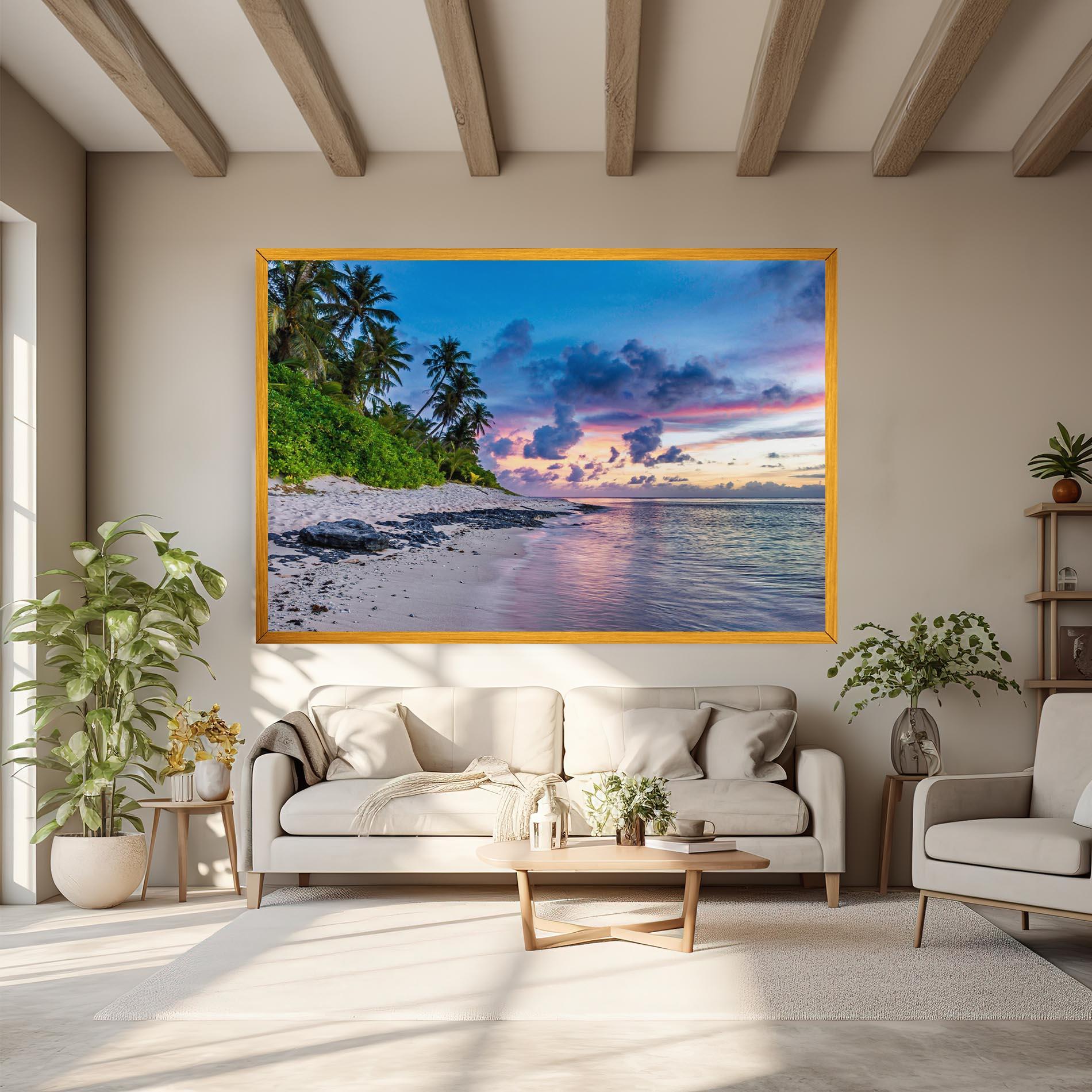 Leinwandbild Purple Blue Beach mockup 6