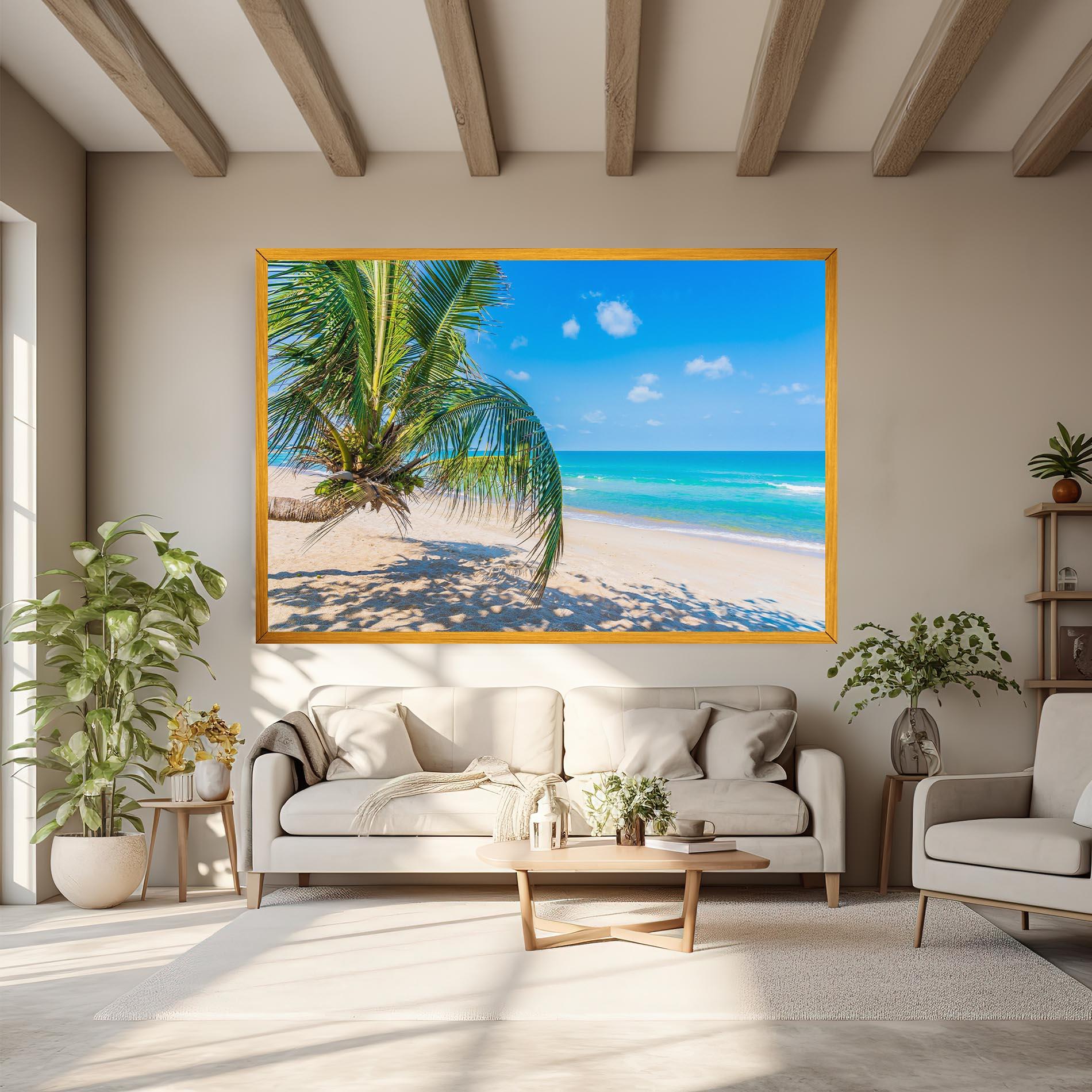 Leinwandbild Tropical Beach View mockup 6